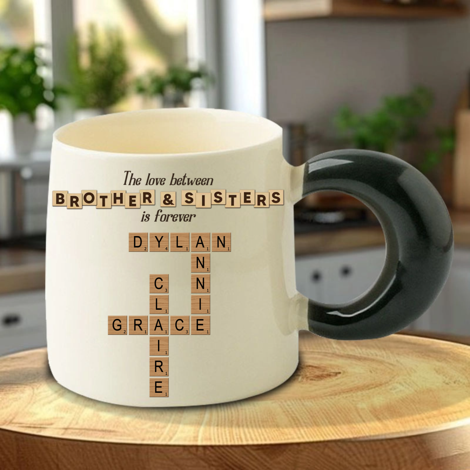 The Love Between Borthers & Sisters Personalized Mug, Perfect Gift for Family Members & Just Because Occasions
