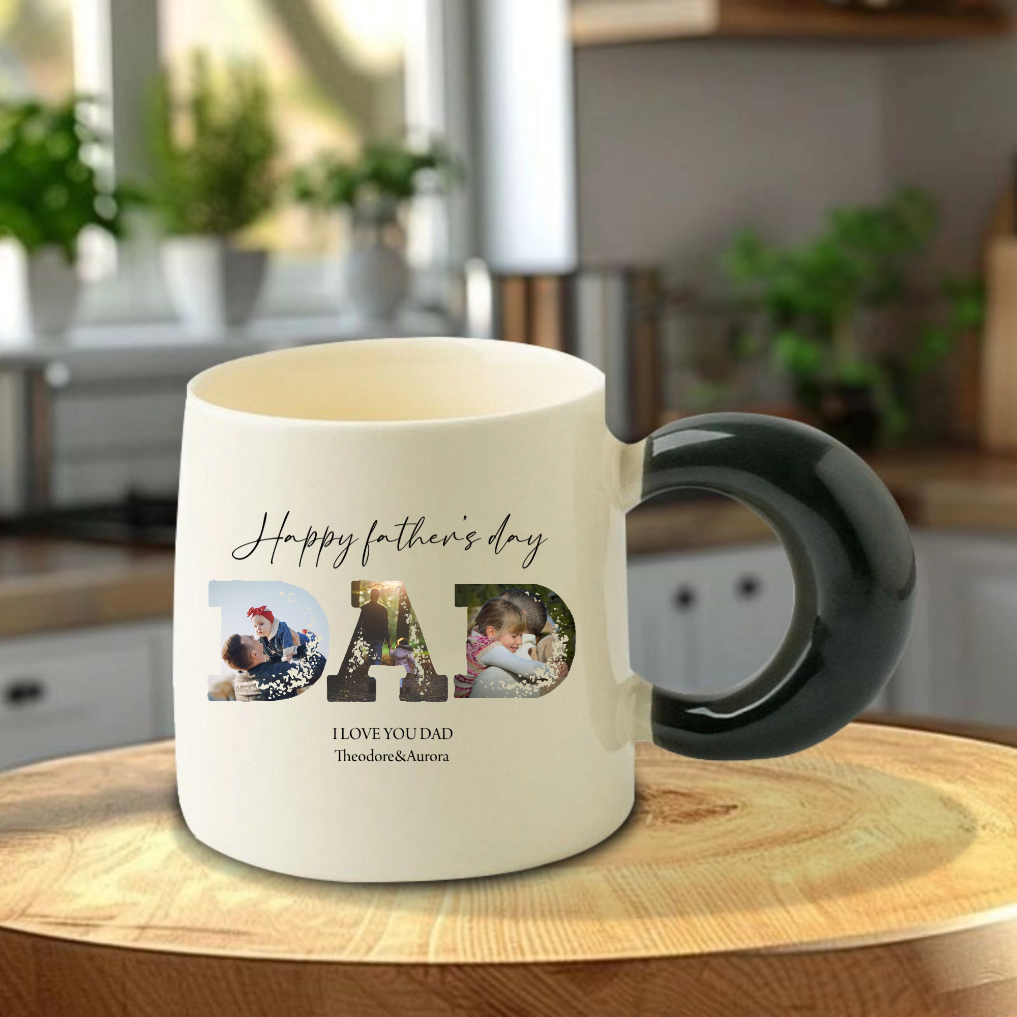 Father's Day Photo Personalized Mug, Unique Present From Kids For Father's Day Celebration