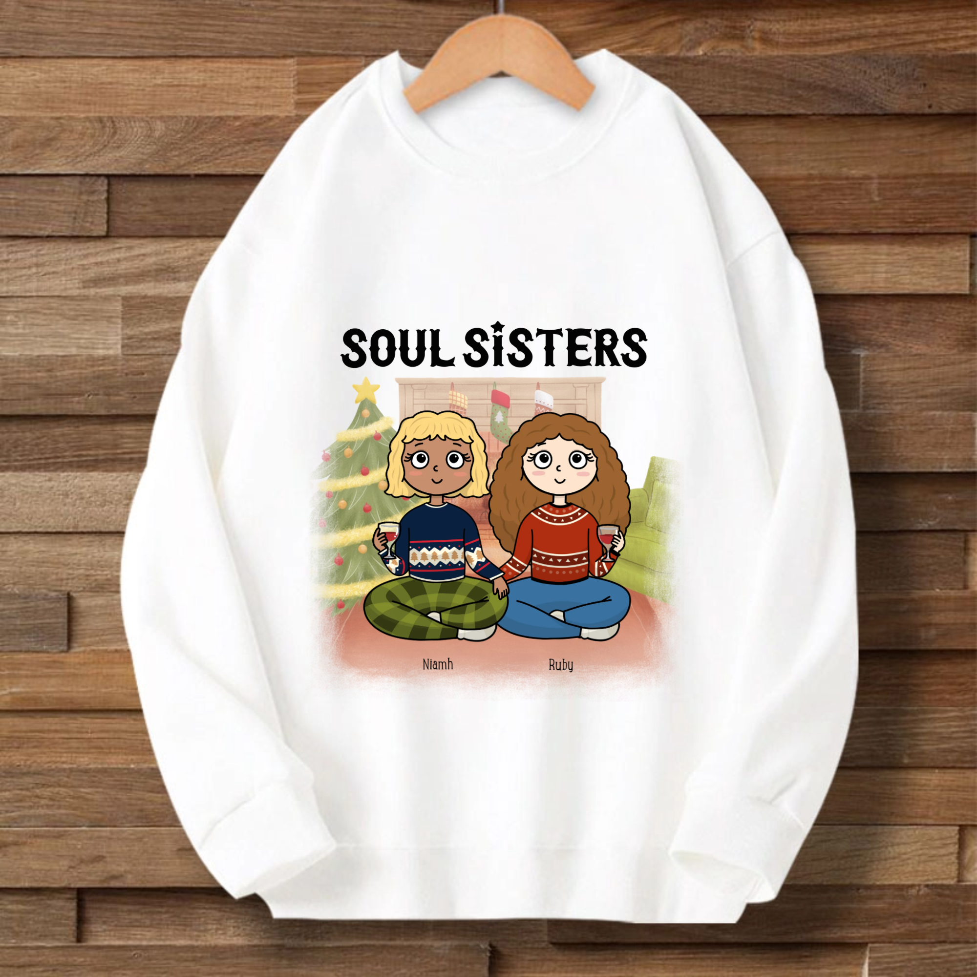 Christmas Is Better With Sisters Personalized Sweatshirt, Holiday Gift for Sisters, Family Christmas and Sibling Celebration