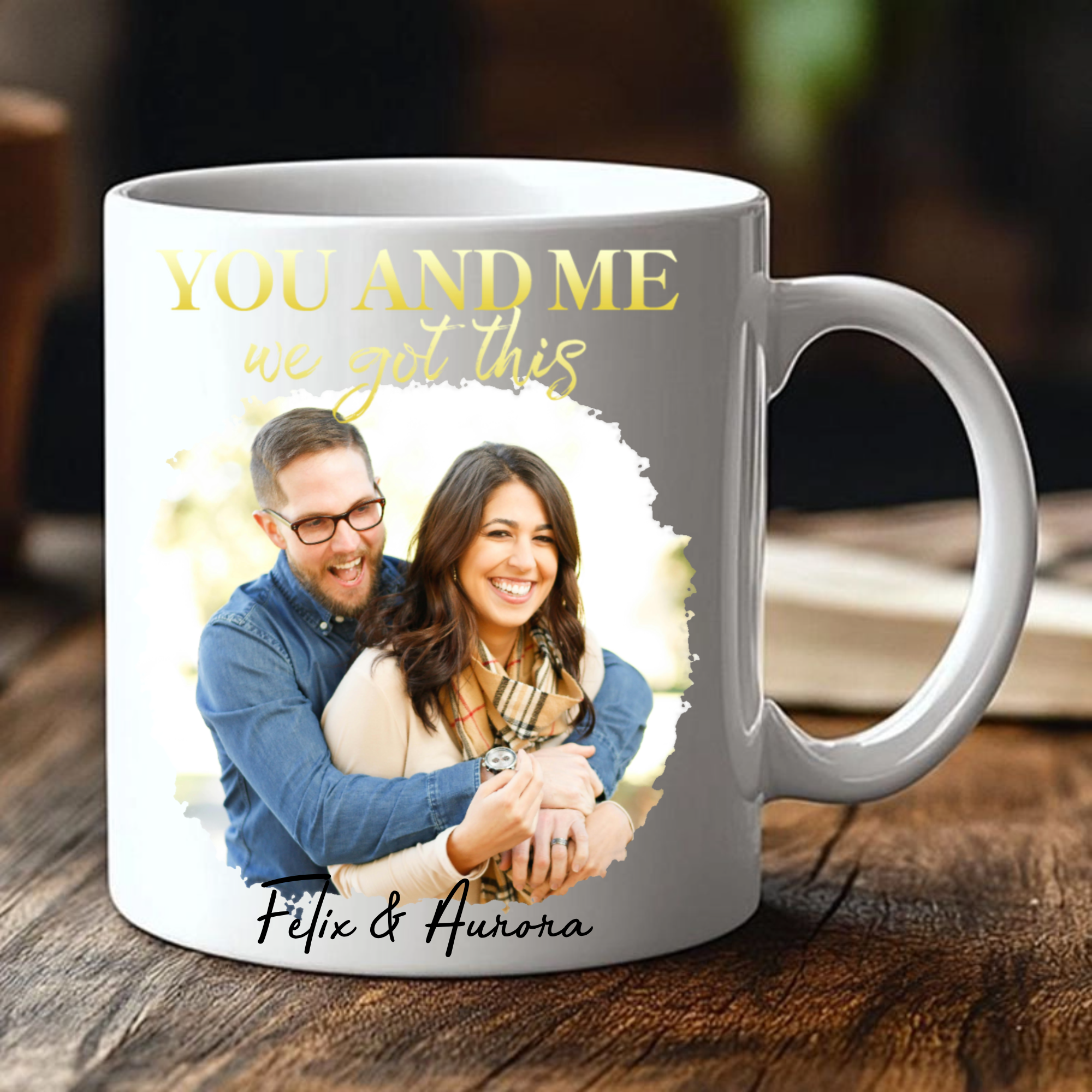 You & Me  We Got It Personalized Photo Mug, Romantic Gift for Couples, Lovers, Perfect for Anniversary, Valentine’s Day, Wedding Celebration