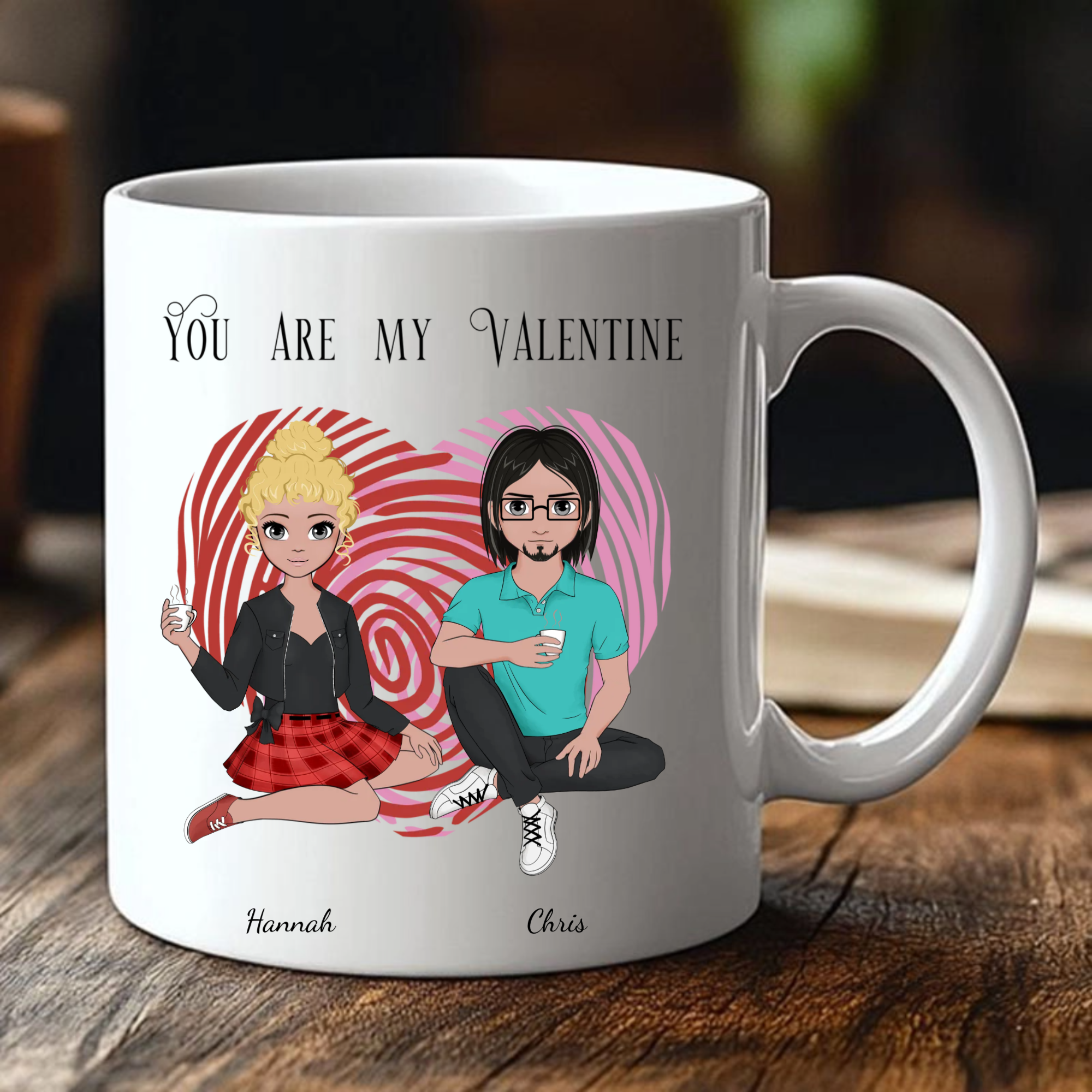 You Are My Valentine Personalized Mug, Valentine’s Day, Anniversary Gift for Couples, Fiancés