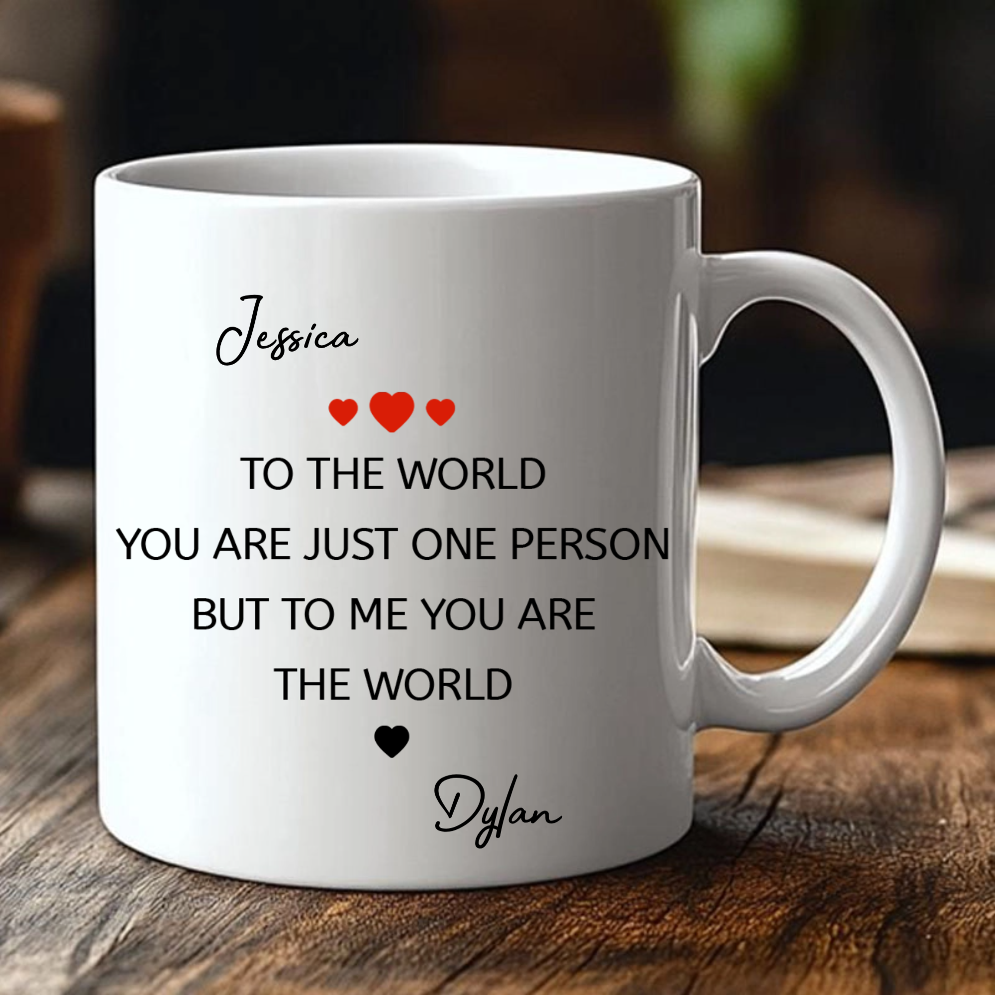 You Make My World Complete White Ceramic Mug, Sweet Love Quote Design, Unique Creative Gift for Him or Her