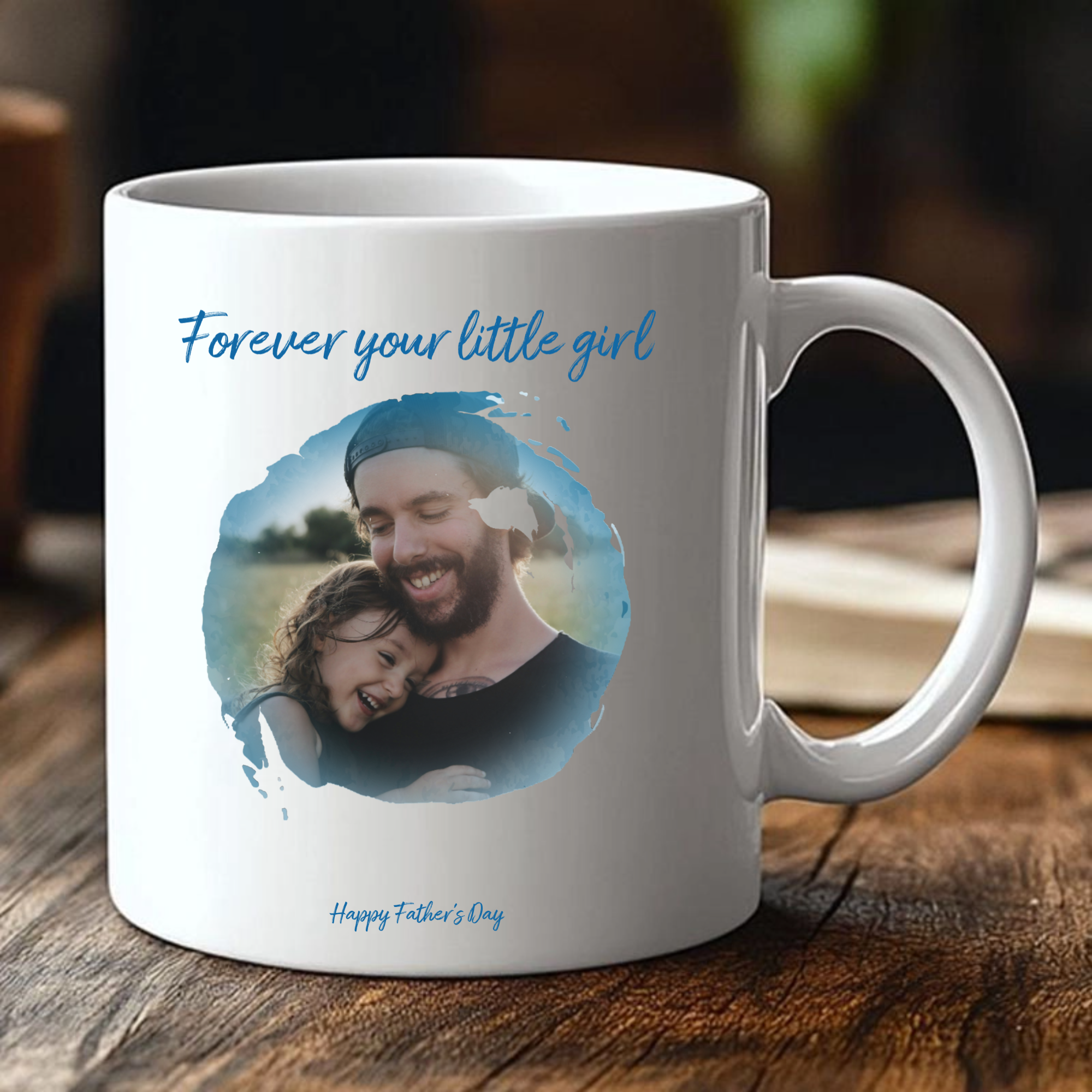 Watercolor Fathers Day Personalized Mug, Perfect for Dad, Perfect for Dads, Daughters, Sons, Father’s Day Celebration