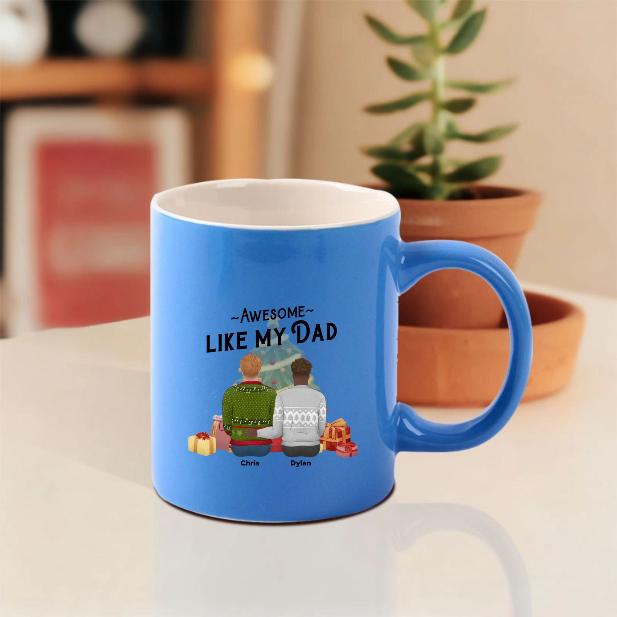 Awesome Like My Dad Christmas Personalized Mug, Ceramic Mug for Dads, Christmas Gift and Father's Day Celebration