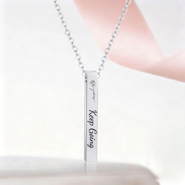 Personalized Name Bar Necklace, Unisex Jewelry Gift for Men and Women, Anniversary and Birthday Occasions