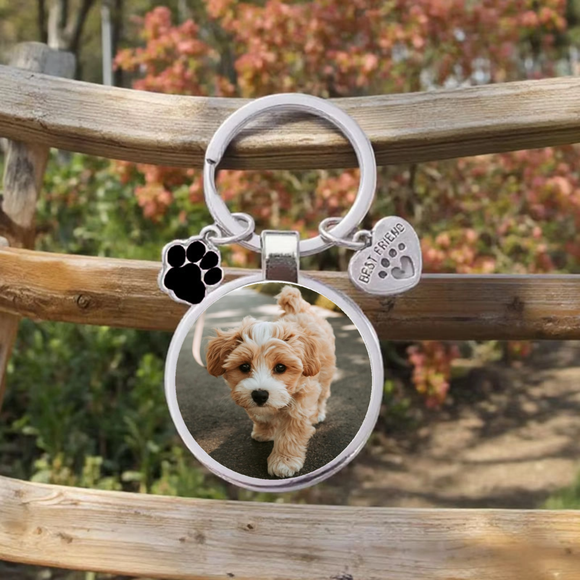 Personalized Pet Photo Keychain, Gift for Dog and Cat Owners, Daily Use