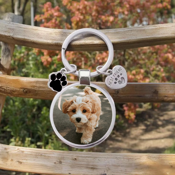 Personalized Pet Photo Keychain, Gift for Dog and Cat Owners, Pet Memorial and Daily Use