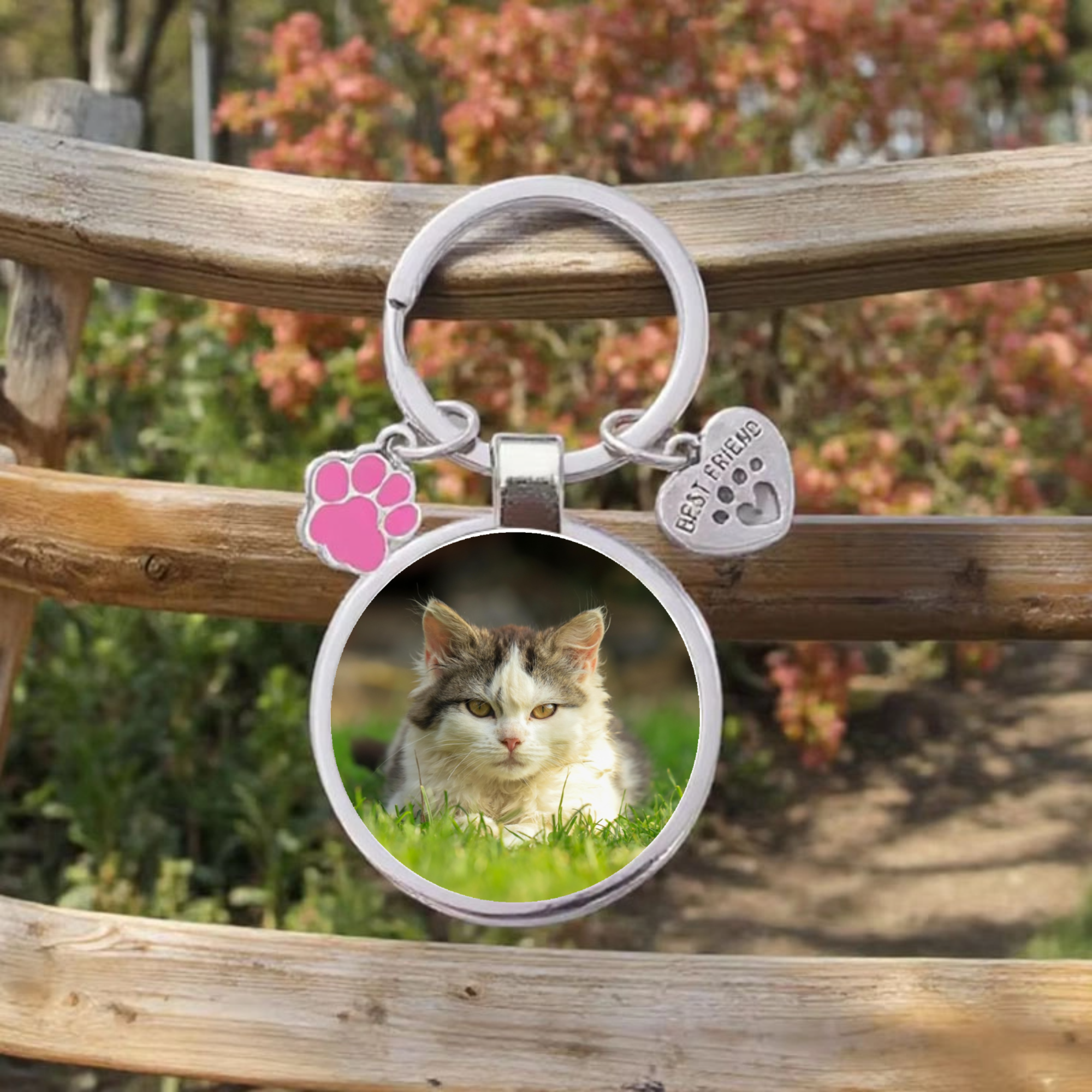Personalized Pet Photo Keychain, Gift for Dog and Cat Owners, Daily Use