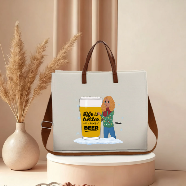 Life is Better with Beer Disney Tote Bag, Holiday Gift for Women and Girls, Christmas Gift and Daily Commute