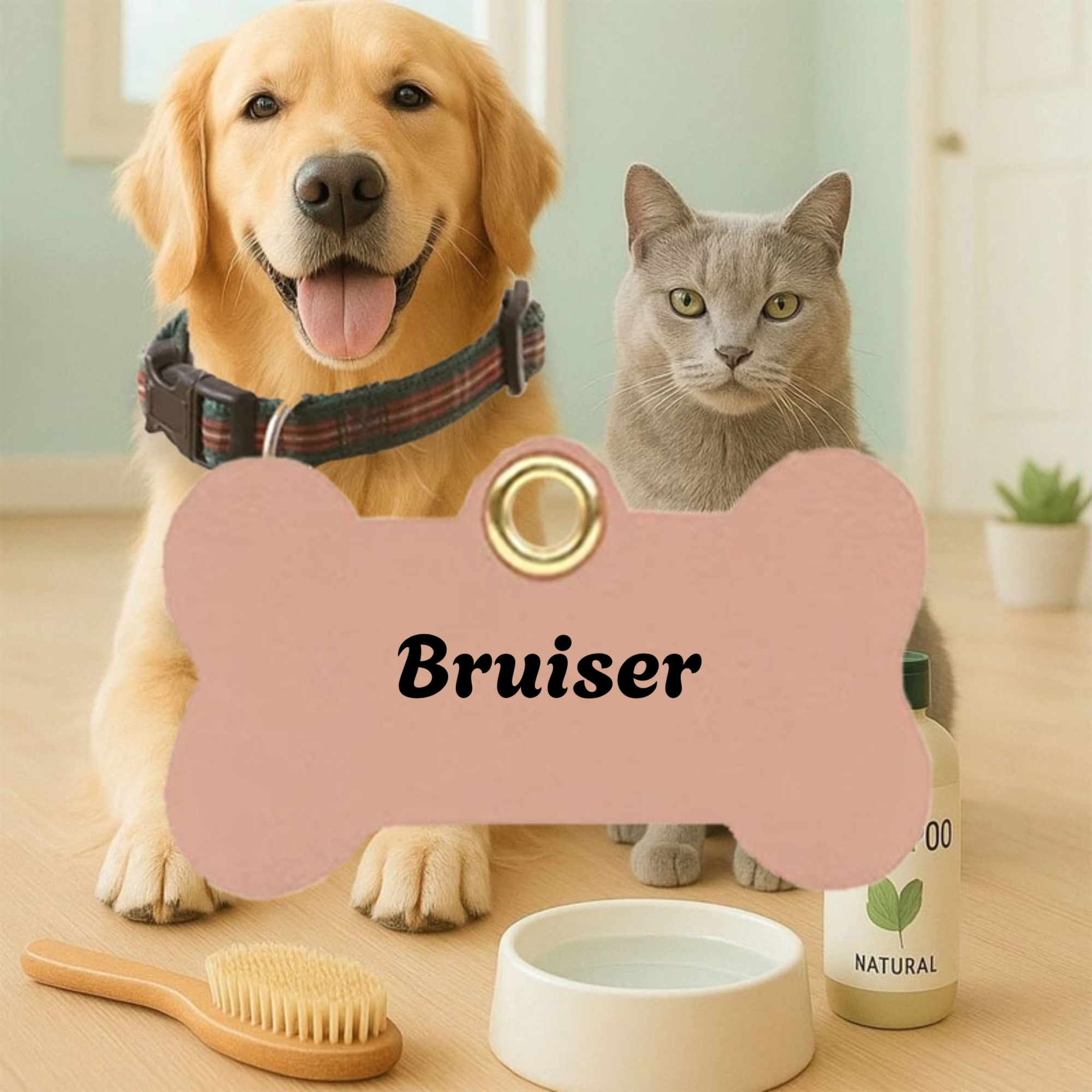 Personalized Bone-Shaped Pet ID Tag, PU Leather Pet Collar Tag, Gifts for Pet Owners on Birthdays and Holidays