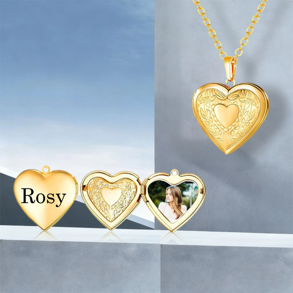 Personalized Heart Locket Necklace, Gift for Couples and Lovers, Valentine's Day and Anniversary Celebration