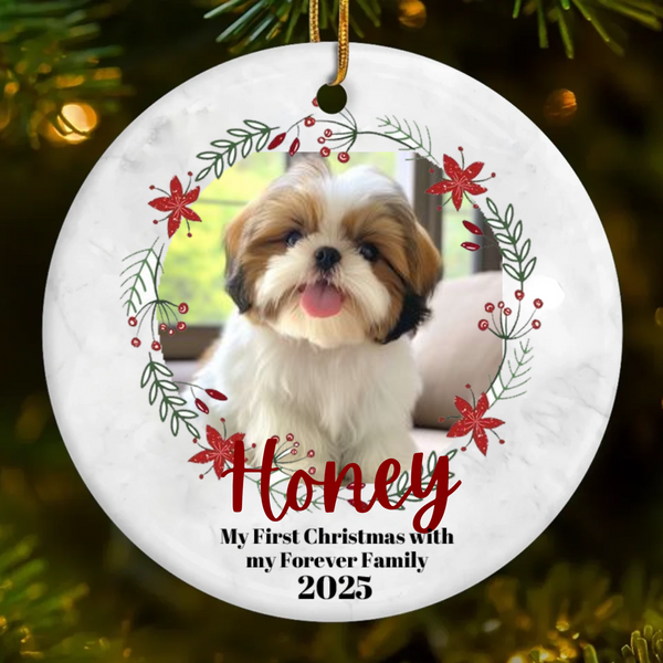 Personalized Pet Photo Christmas Ornament, Heartfelt  Gift for Pet Owners, Christmas Tree Decoration and Pet Memorial