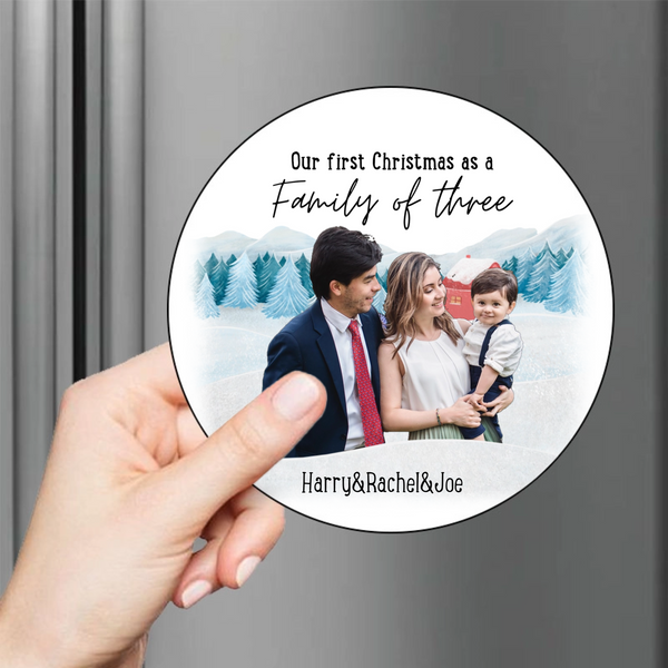 Personalized Our First Christmas Together Photo Fridge Magnet, Holiday Gift for Couples and New Families, Christmas Home Decor