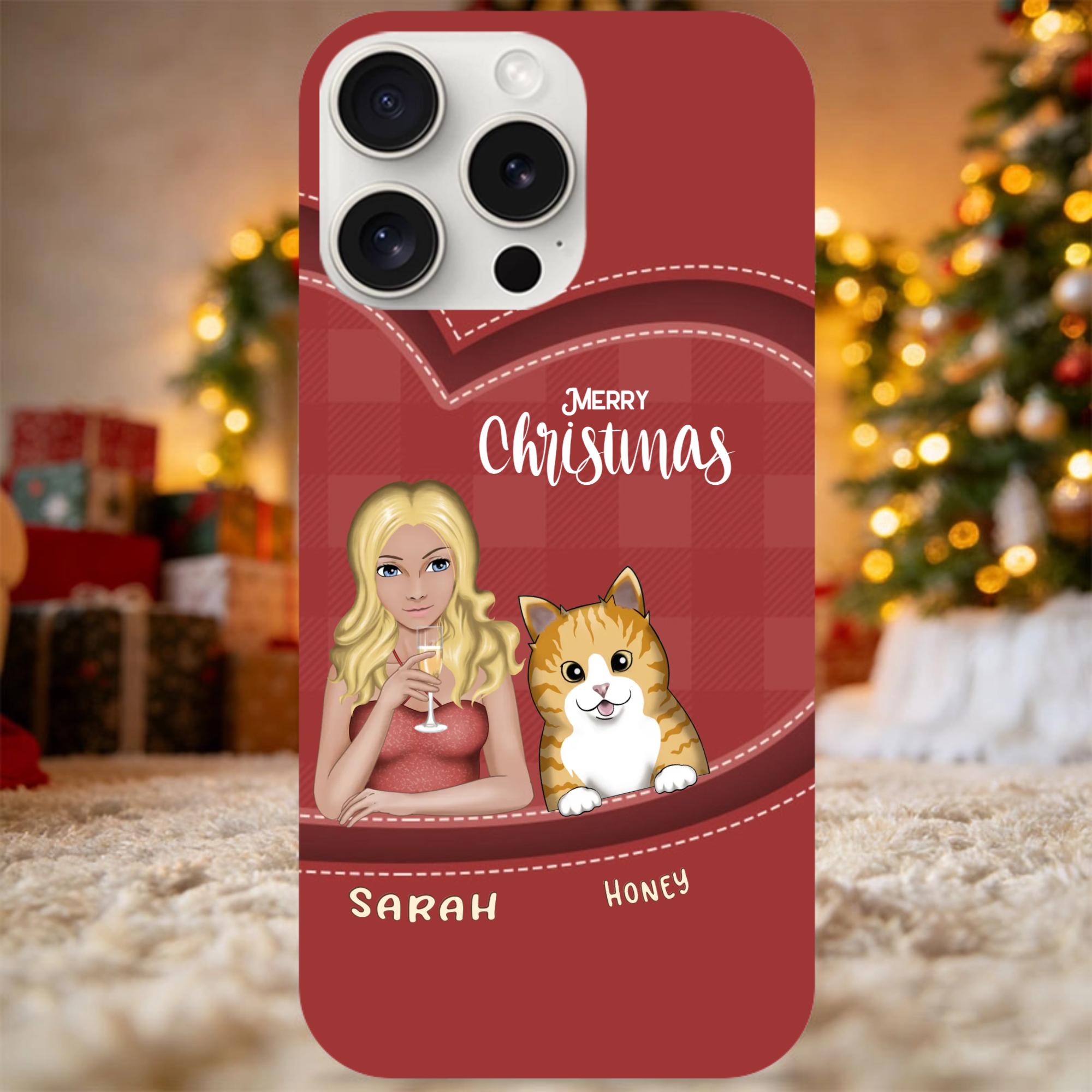 Christmas Is Better With Pet Personalized Phone Case, Gift for Pet Lovers, Couples, Christmas Celebration