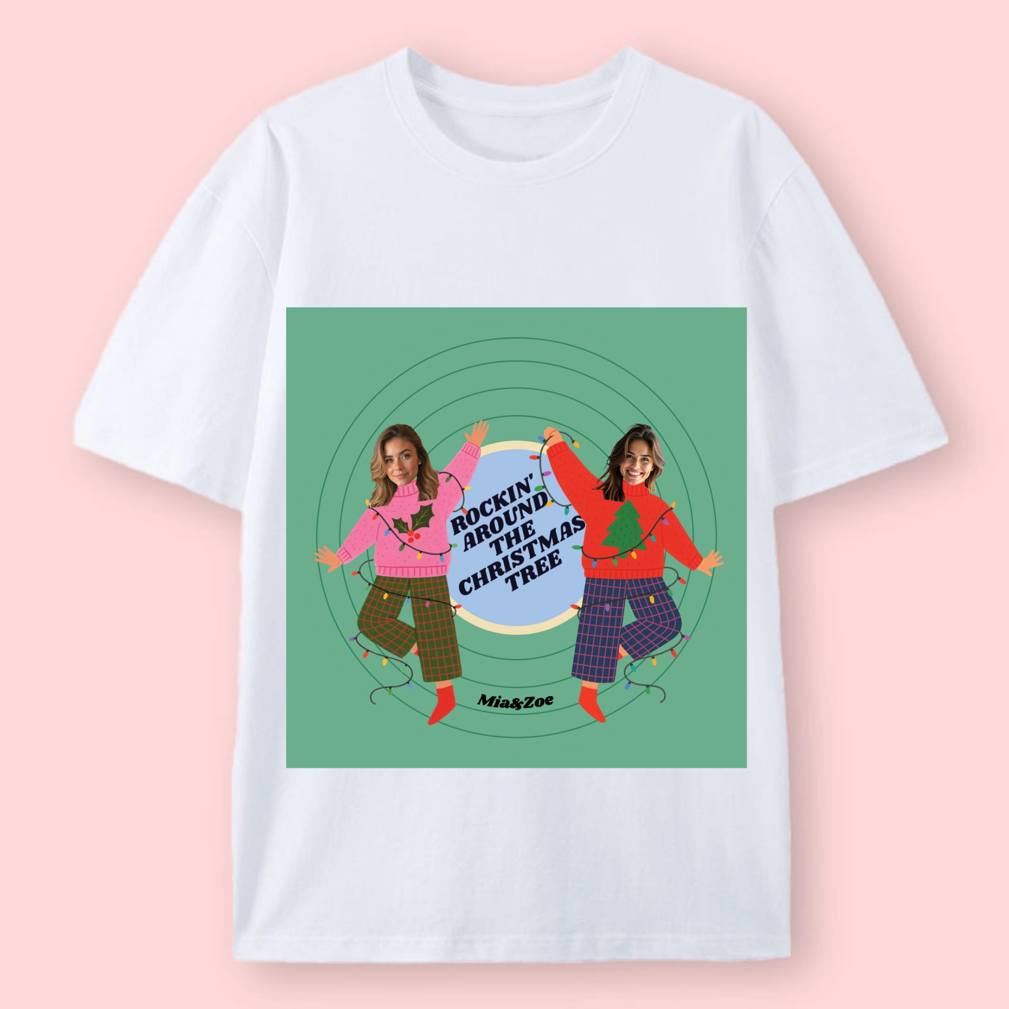 Personalized Rocking Christmas T-shirt, Festive Gift for Christmas Parties & Family Gatherings, Unisex Fit