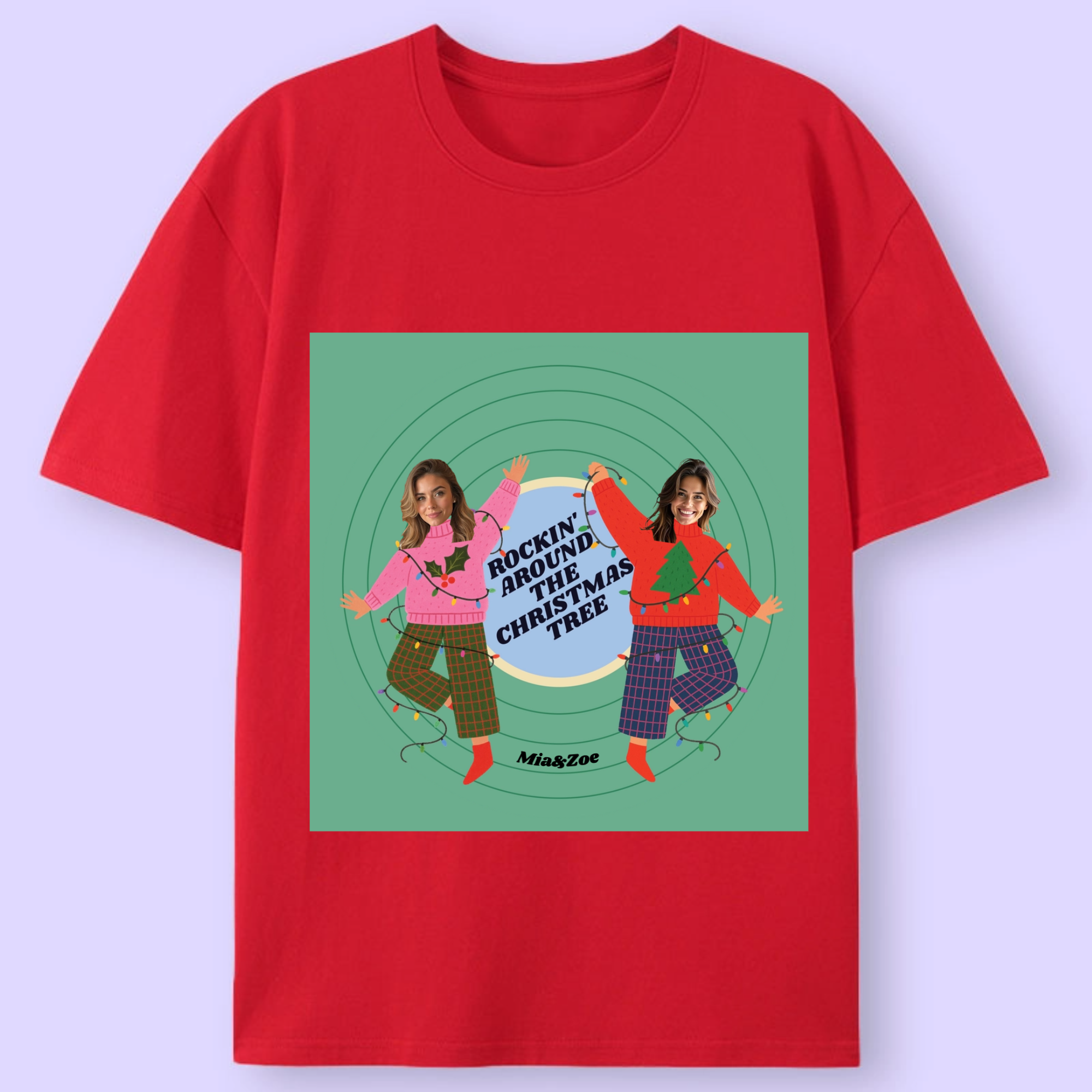 Personalized Rocking Christmas T-shirt, Festive Gift for Christmas Parties & Family Gatherings, Unisex Fit