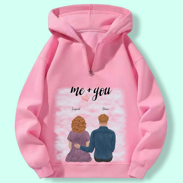 Personalized Me & You Couples Hoodie, Matching Gift for Couples on Valentine's Day & Anniversaries, Unisex Fit