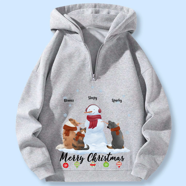 Merry Christmas Pencil Style Pet Hoodie, Personalized Holiday Sweater for Pet Lovers, Christmas Gift and Family Celebration