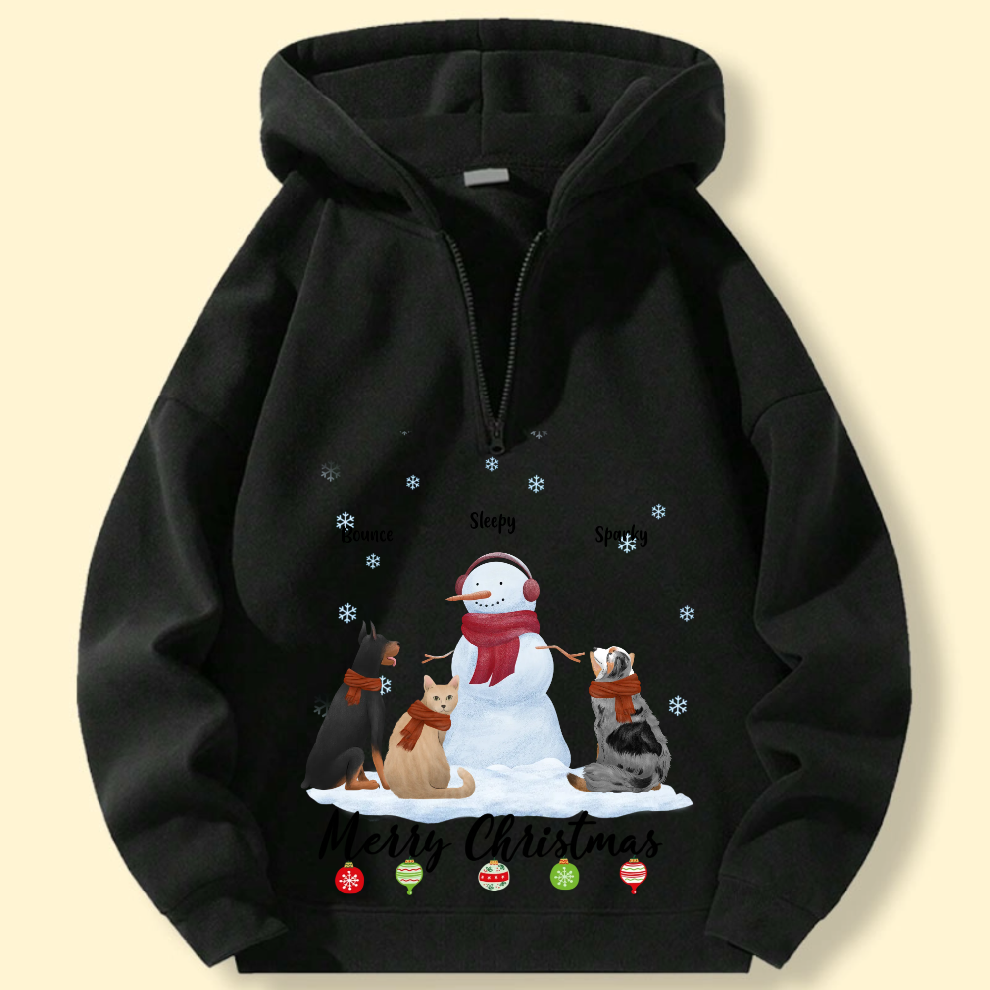 Merry Christmas Pencil Style Pet Hoodie, Personalized Holiday Sweater for Pet Lovers, Christmas Gift and Family Celebration, Unisex Fit