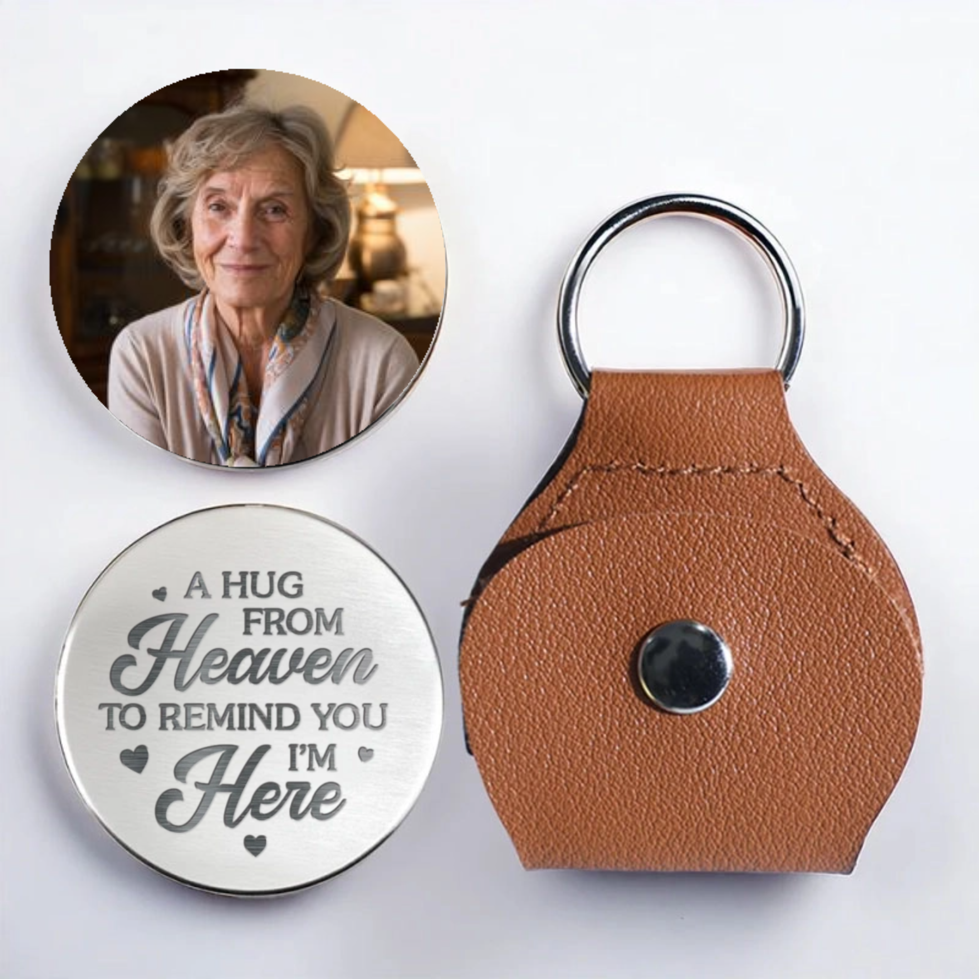 Personalized Pocket Hug Keychain, Comforting Gift for Loved Ones, Memorial Occasion and Remembrance Keepsake