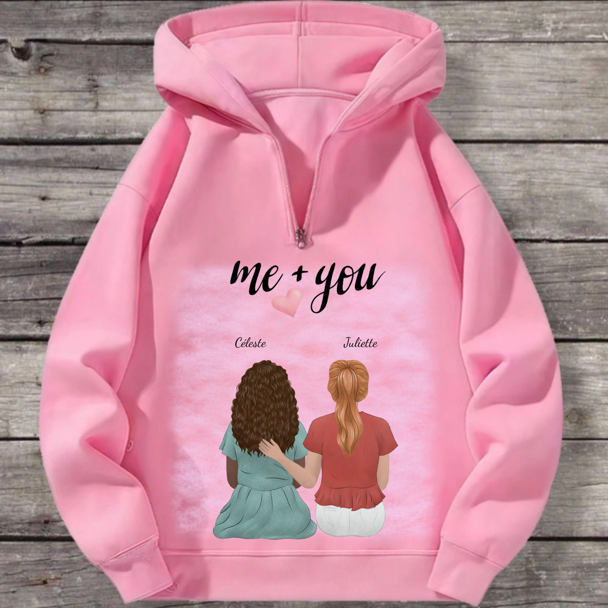 Personalized Me & You Couples Hoodie, Matching Gift for Couples on Valentine's Day & Anniversaries, Unisex Fit