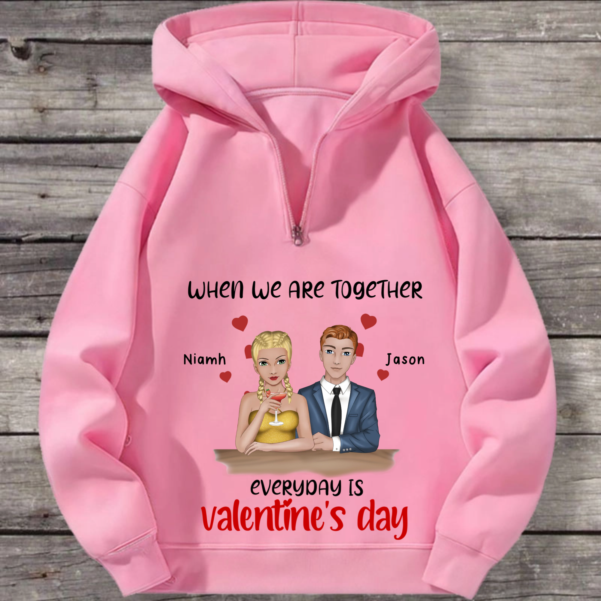 When We Are Together Personalized Hoodie, Unisex Gift for Couples, Fiancés, Perfect for Valentine's Day, Anniversary, Everyday Romantic Wear