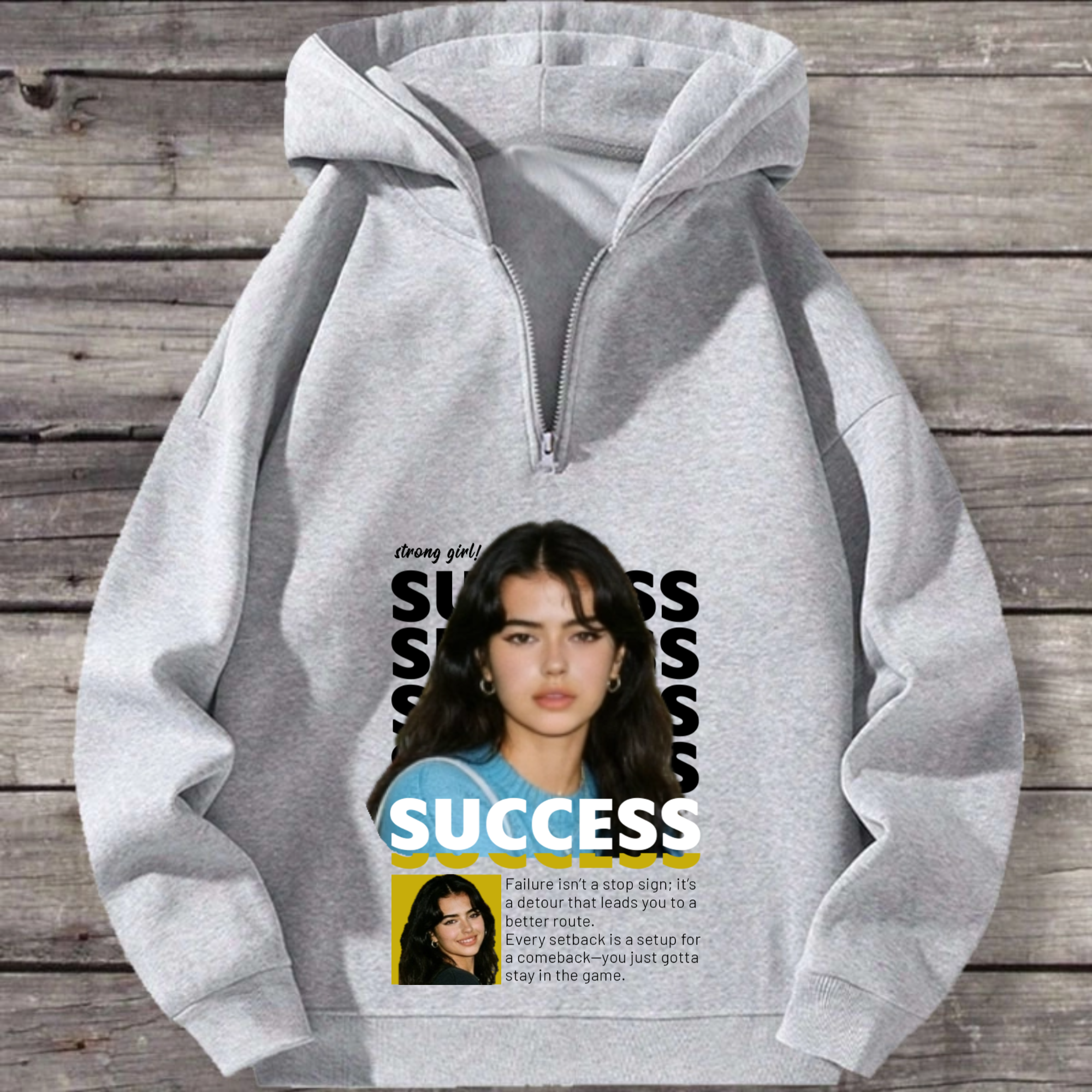 Custom Success Motivation Quote Hoodie, Unisex Gift for Fitness Enthusiasts, Students, Young Adults, Perfect for Gym, Self-Motivation Occasions