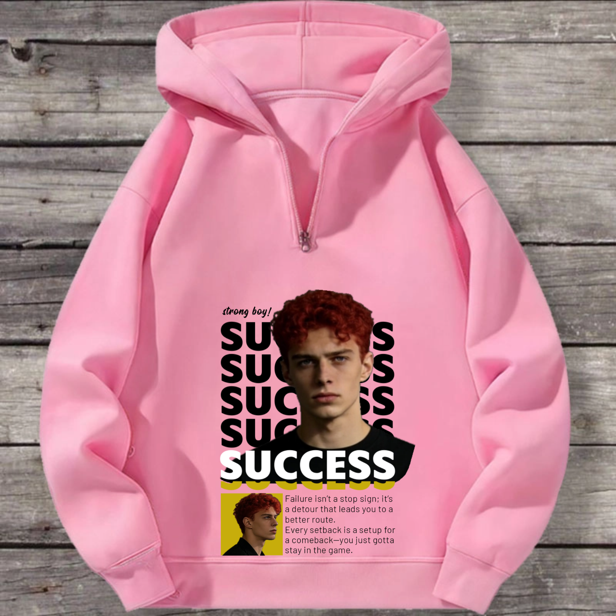 Custom Success Motivation Quote Hoodie, Unisex Gift for Fitness Enthusiasts, Students, Young Adults, Perfect for Gym, Self-Motivation Occasions