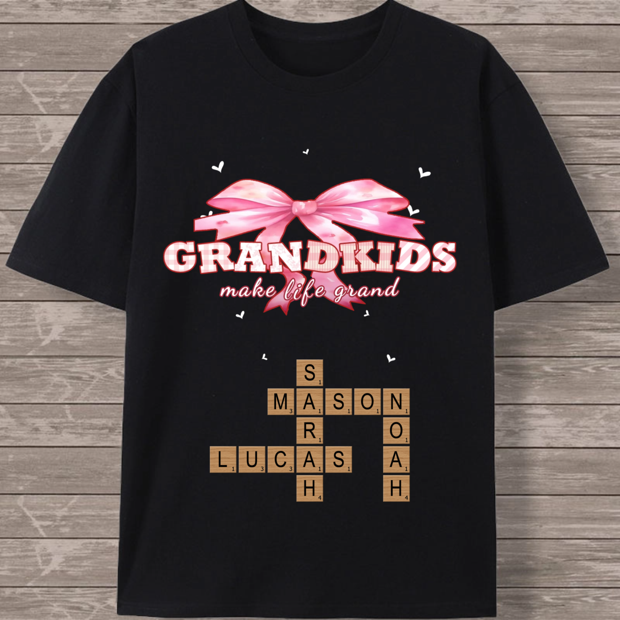 Grandkids Make Life Grand Personalized Cotton T-Shirt, Perfect for Grandparents, Family Reunions, Grandparents Day, Unisex Fit