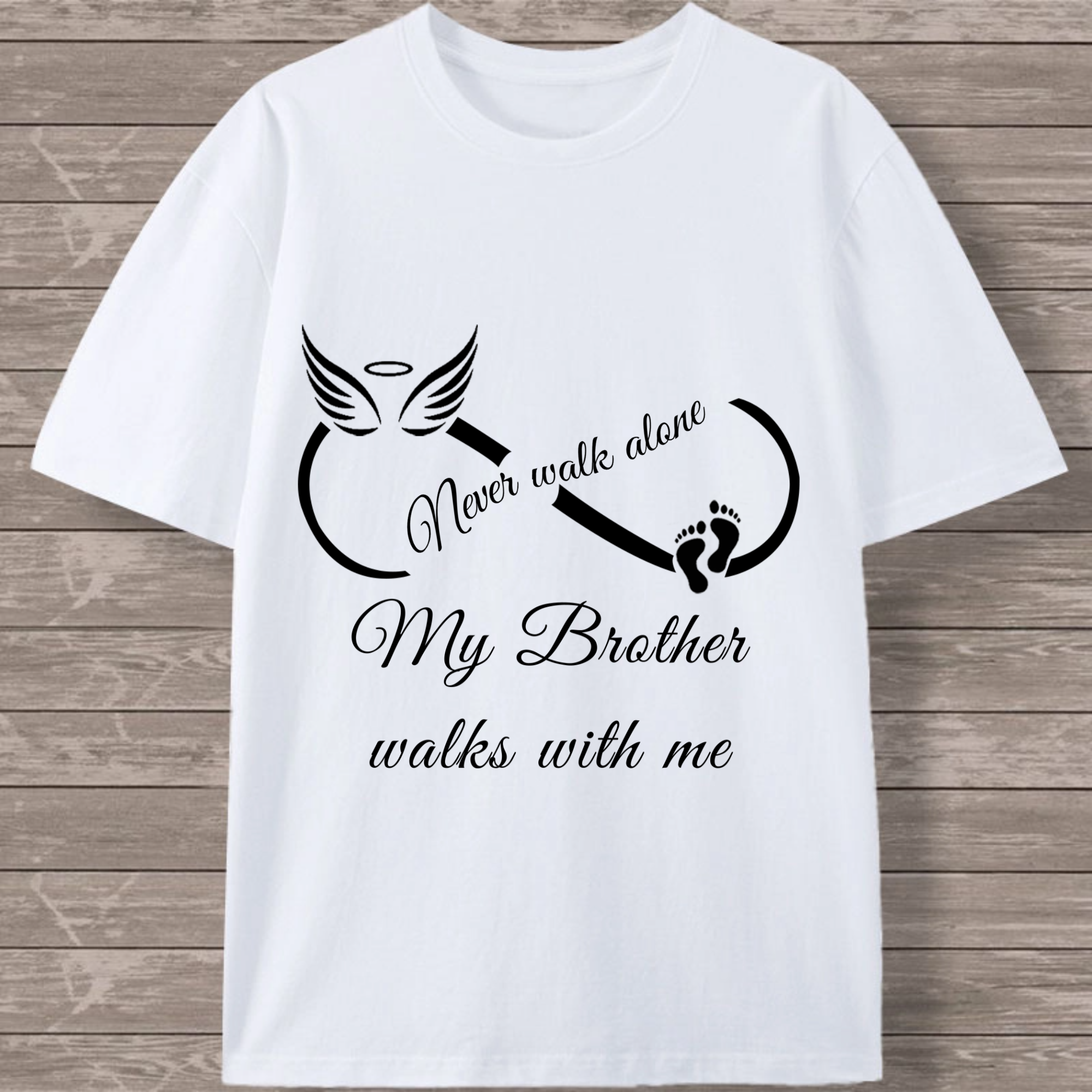 Never Walk Alone Personalized T-Shirt, Gift for Grieving Sisters, Brothers, Perfect for Funerals, Anniversary of Loss, In Loving Memory, Unisex Fit