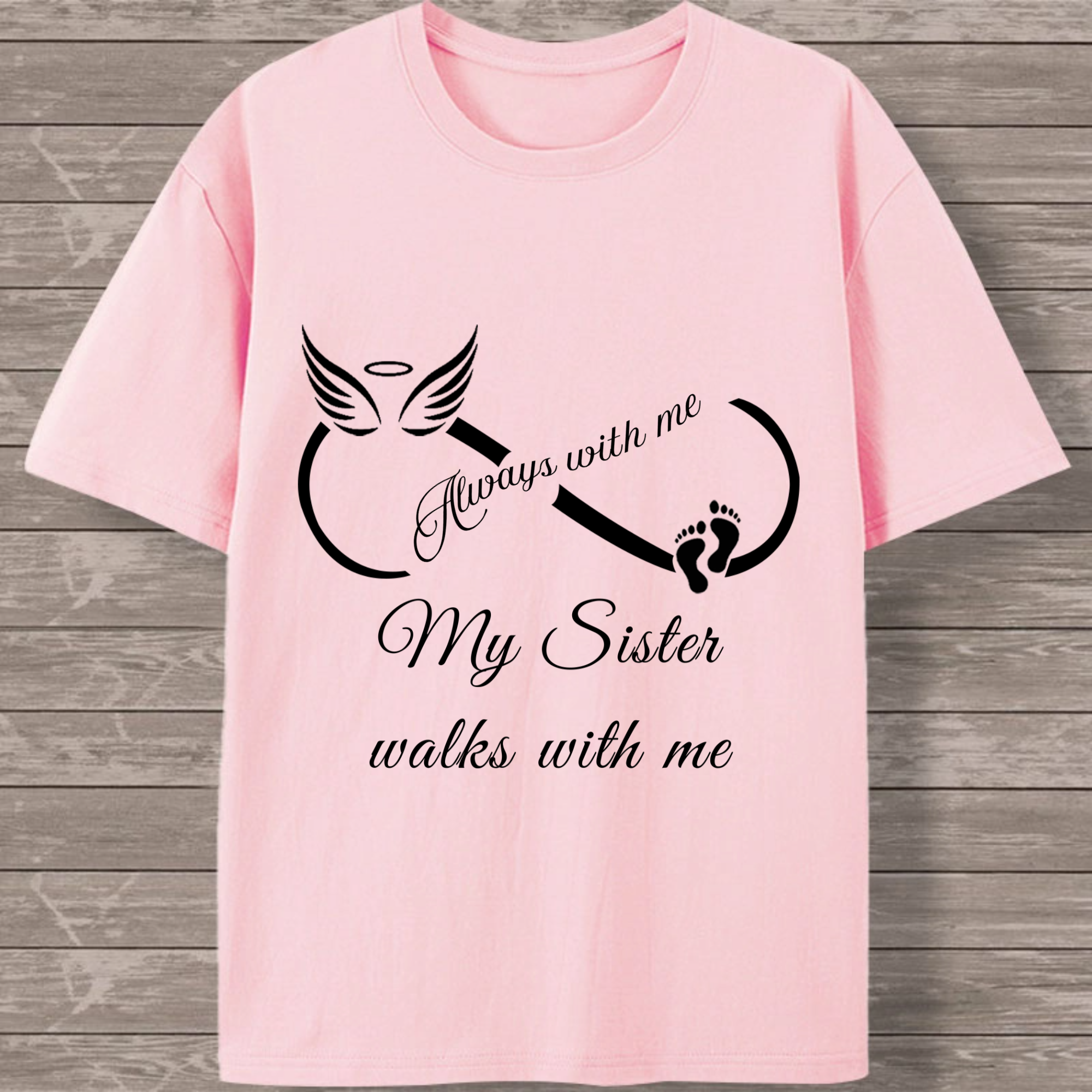 Never Walk Alone Personalized T-Shirt, Gift for Grieving Sisters, Brothers, Perfect for Funerals, Anniversary of Loss, In Loving Memory, Unisex Fit