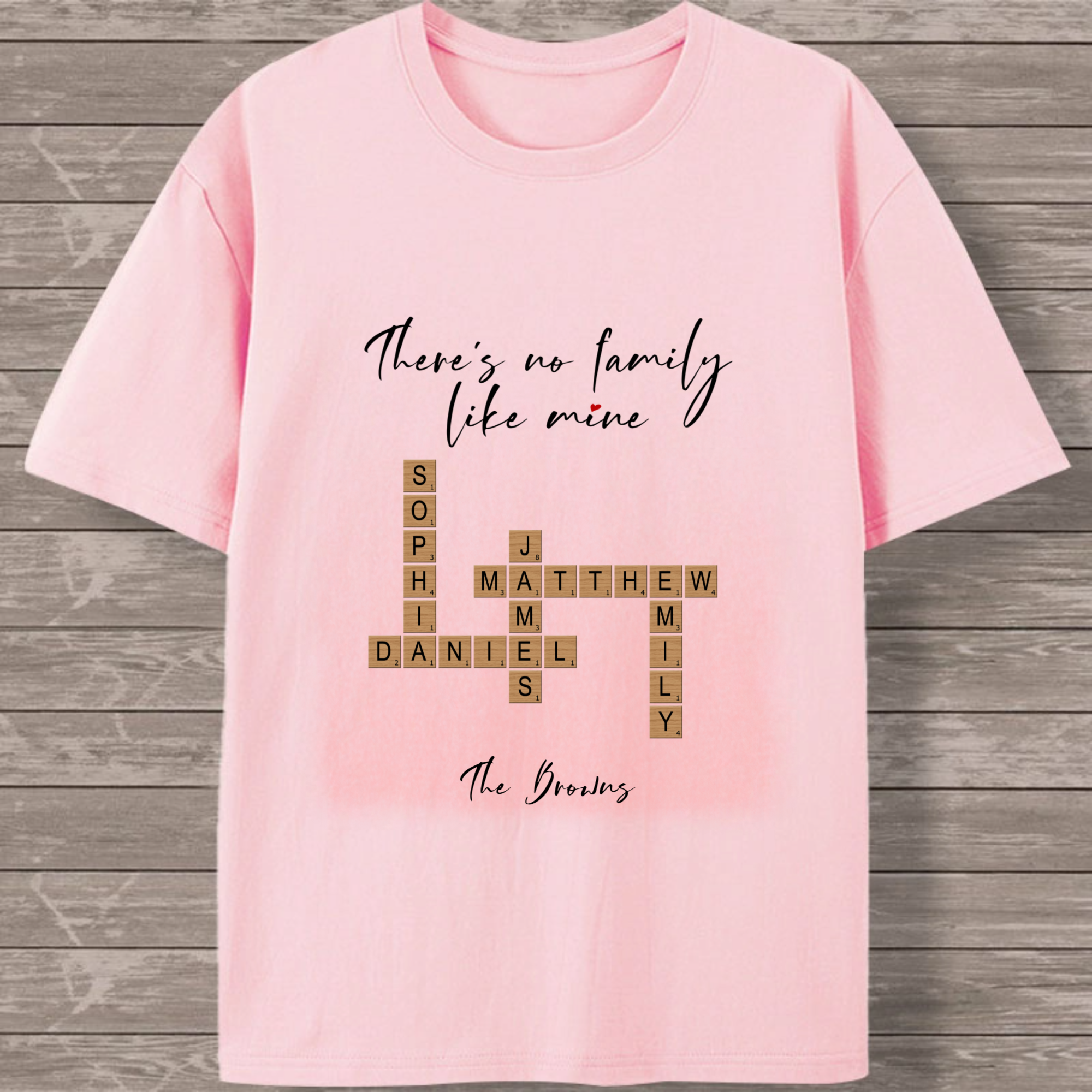 There’s No Family Like Mine Personalized Crossword T-Shirt, Gift for Families, Perfect for Family Reunions, Holidays, Matching Family Apparel