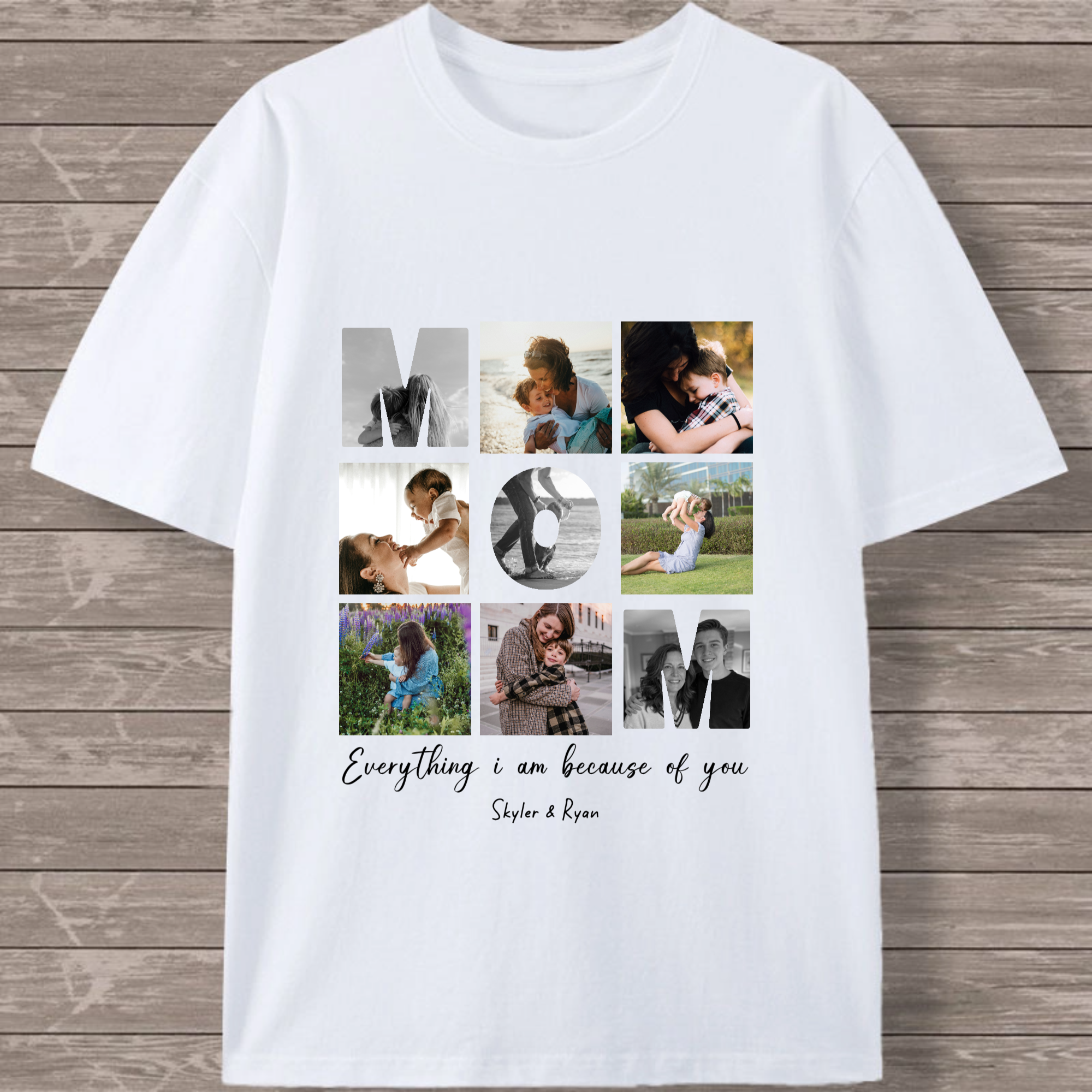 Personalized Mom Photo T - Shirt,Gift for Mom, Grandma, Family, Perfect for Birthday, Mother’s Day, Unisex