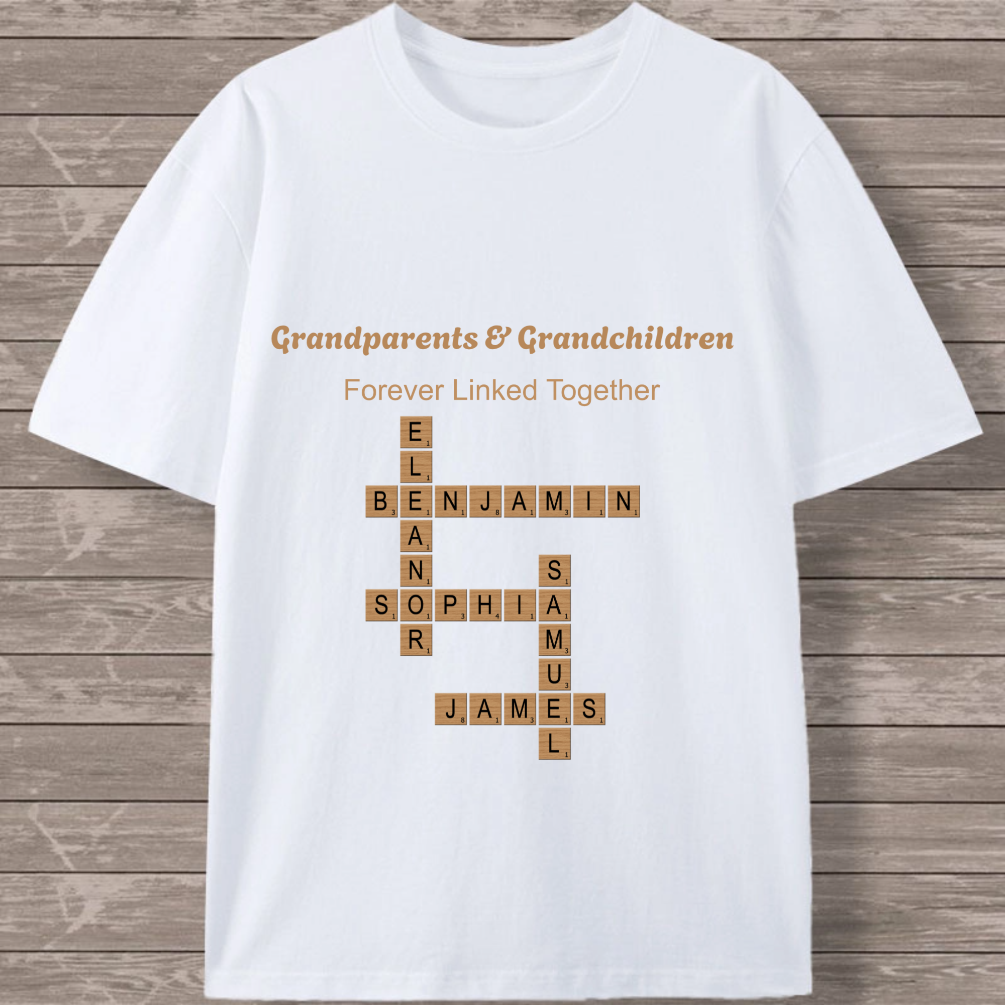 Crossword - Style Grandparents & Grandchildren T - Shirt, Gift for Grandparents, Perfect for Family Reunions, Birthdays, Grandparents’ Day