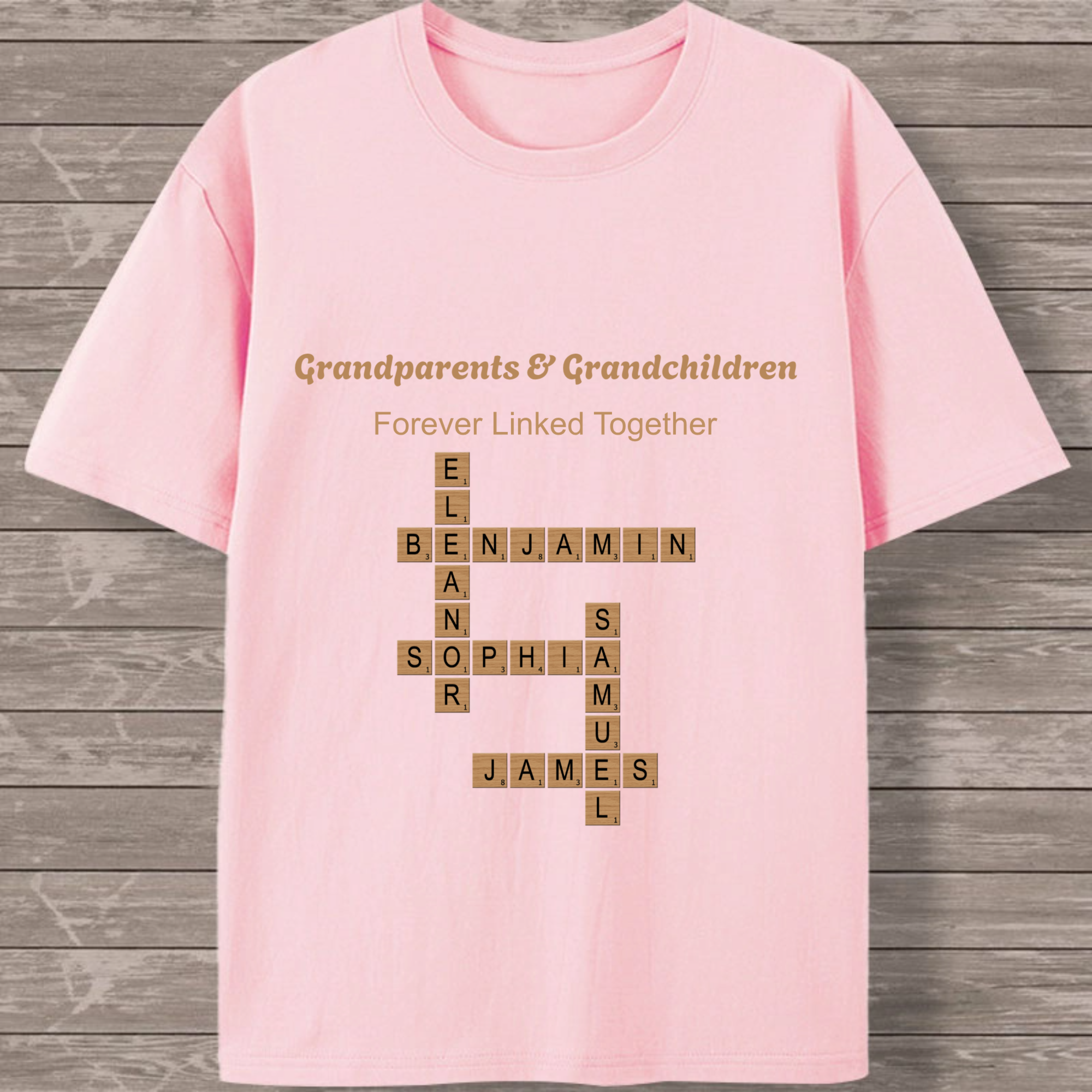 Crossword - Style Grandparents & Grandchildren T - Shirt, Gift for Grandparents, Perfect for Family Reunions, Birthdays, Grandparents’ Day