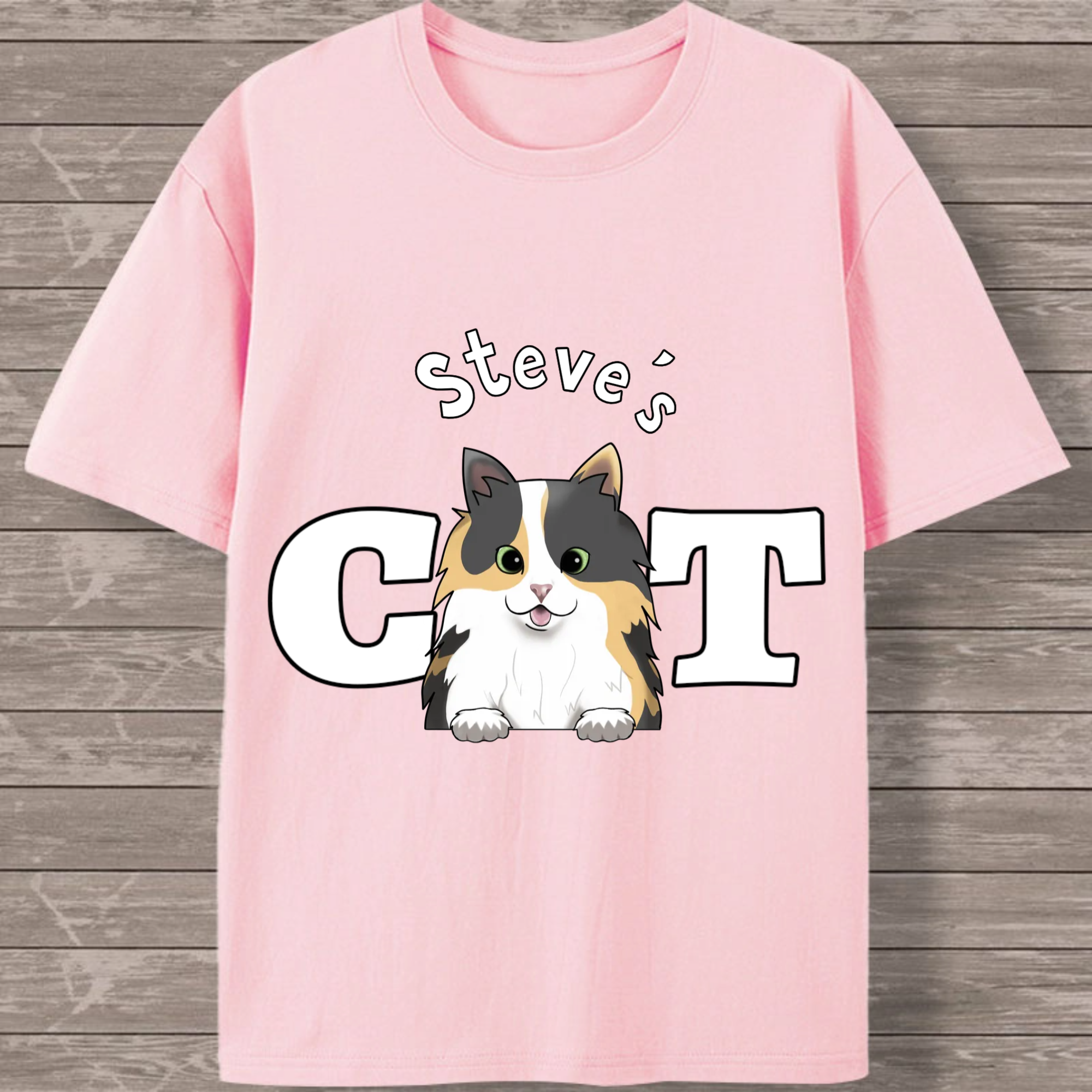 Personalized Pet Name Cotton T-Shirt, Unisex Gift for Pet Lovers, Dog and Cat Owners, Perfect for Birthday, Holiday, Casual Wear