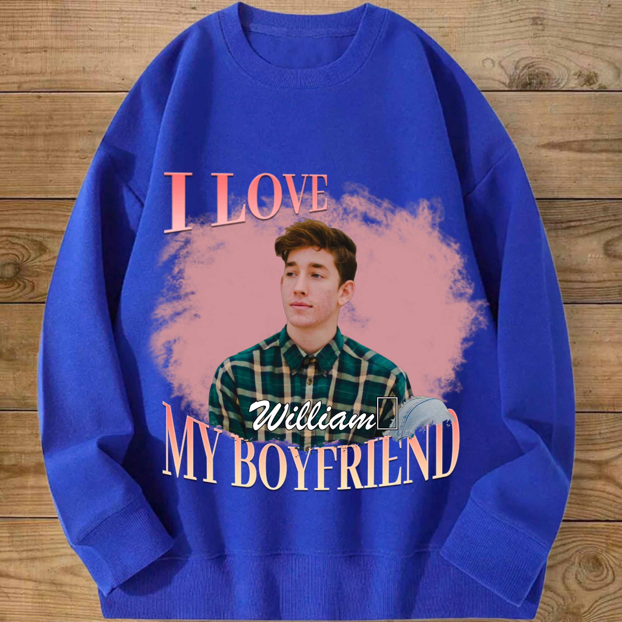 I LOVE My Girlfriend/Boyfriend Custom Sweatshirt, Unisex Couple Gift for Valentine’s Day, Anniversary, Romantic Celebration
