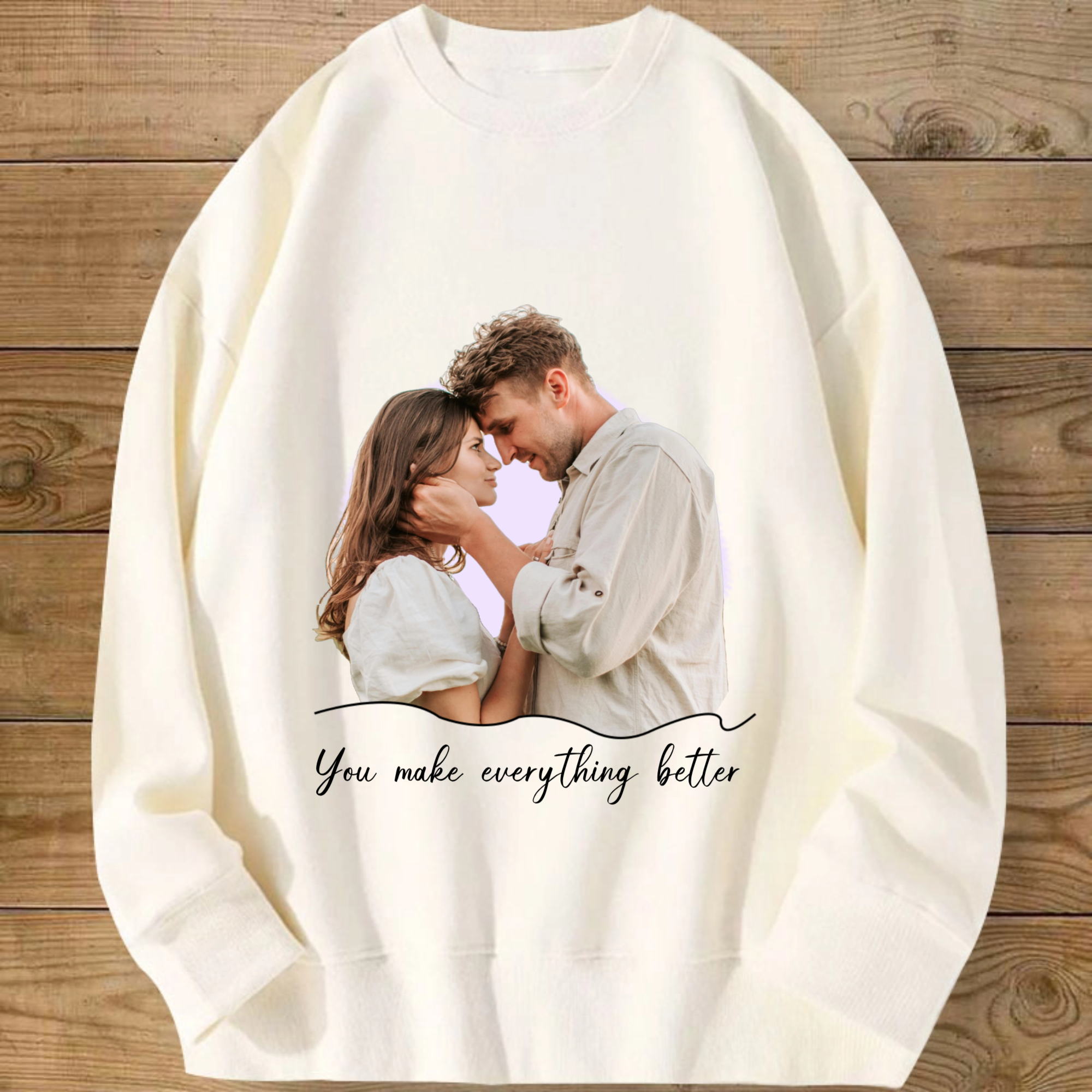 Personalized Photo Sweatshirt, Gift for Couples, Perfect for Valentine's Day, Anniversary, Romantic Occasion, Unisex Fit