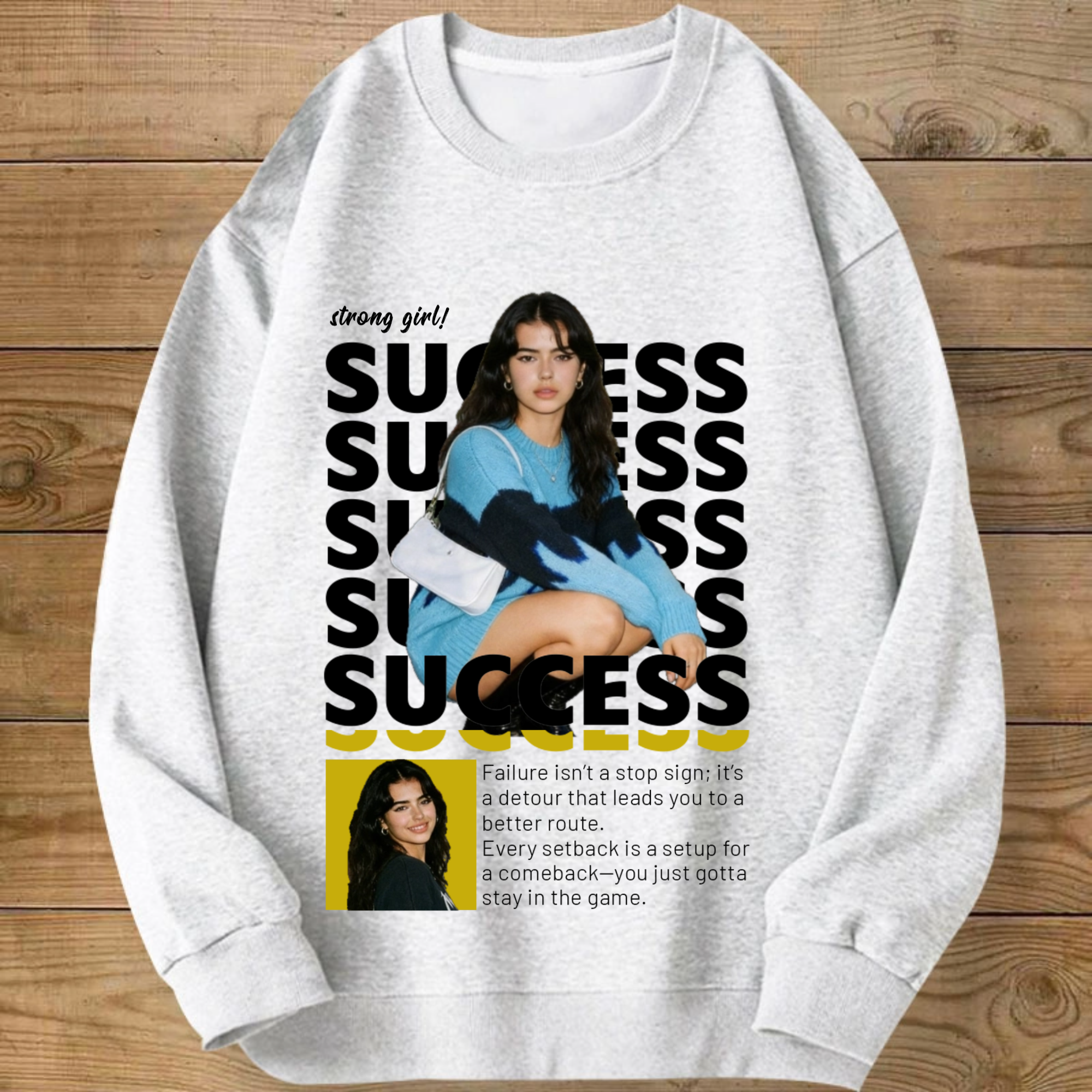 Custom Success Motivation Quote Sweatshirt, Unisex Gift for Fitness Enthusiasts, Students, Young Adults, Perfect for Gym, Self-Motivation Occasions