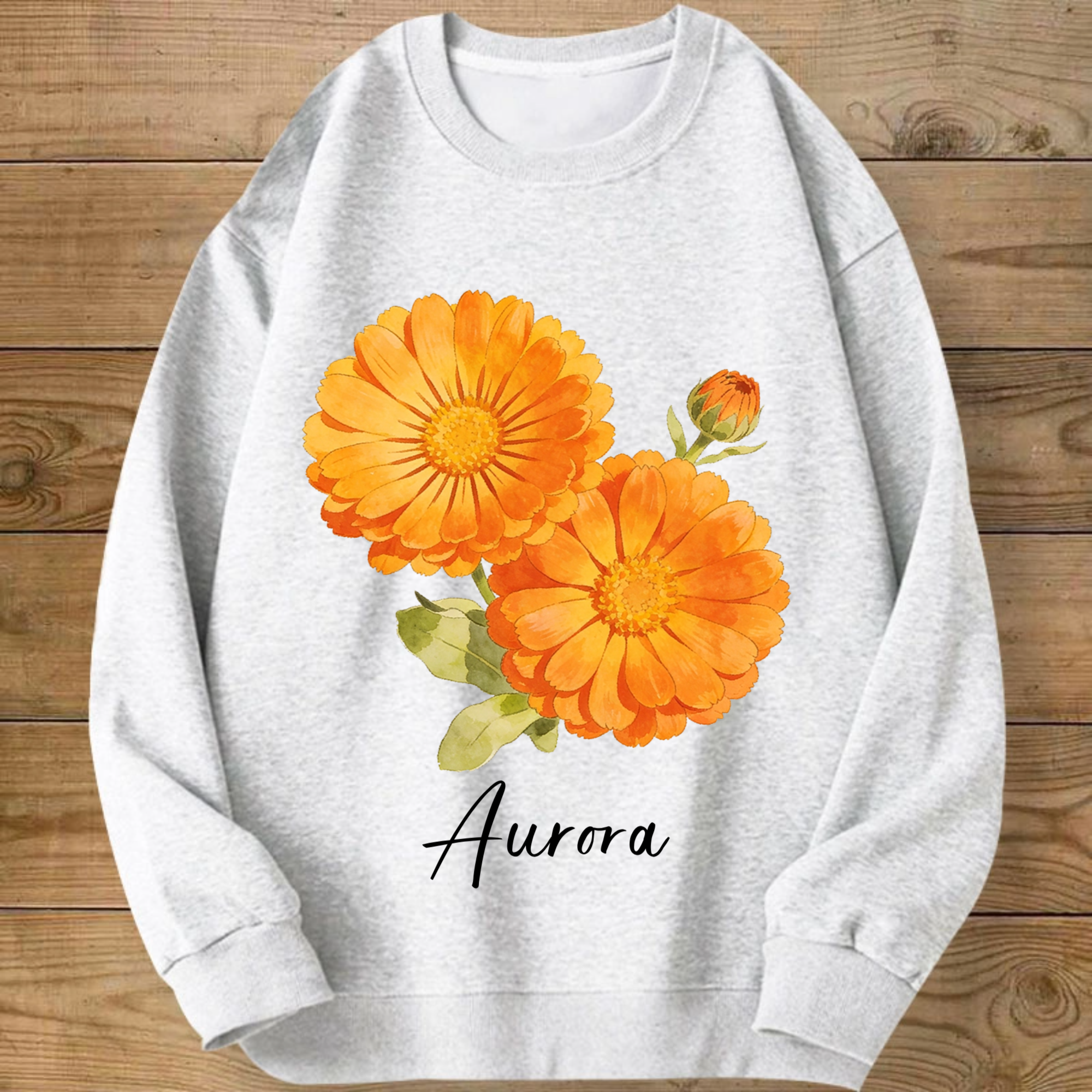Birthday Flower Personalized Sweatshirt, Perfect for Birthday, Anniversary, Casual Wear, Unisex Fit