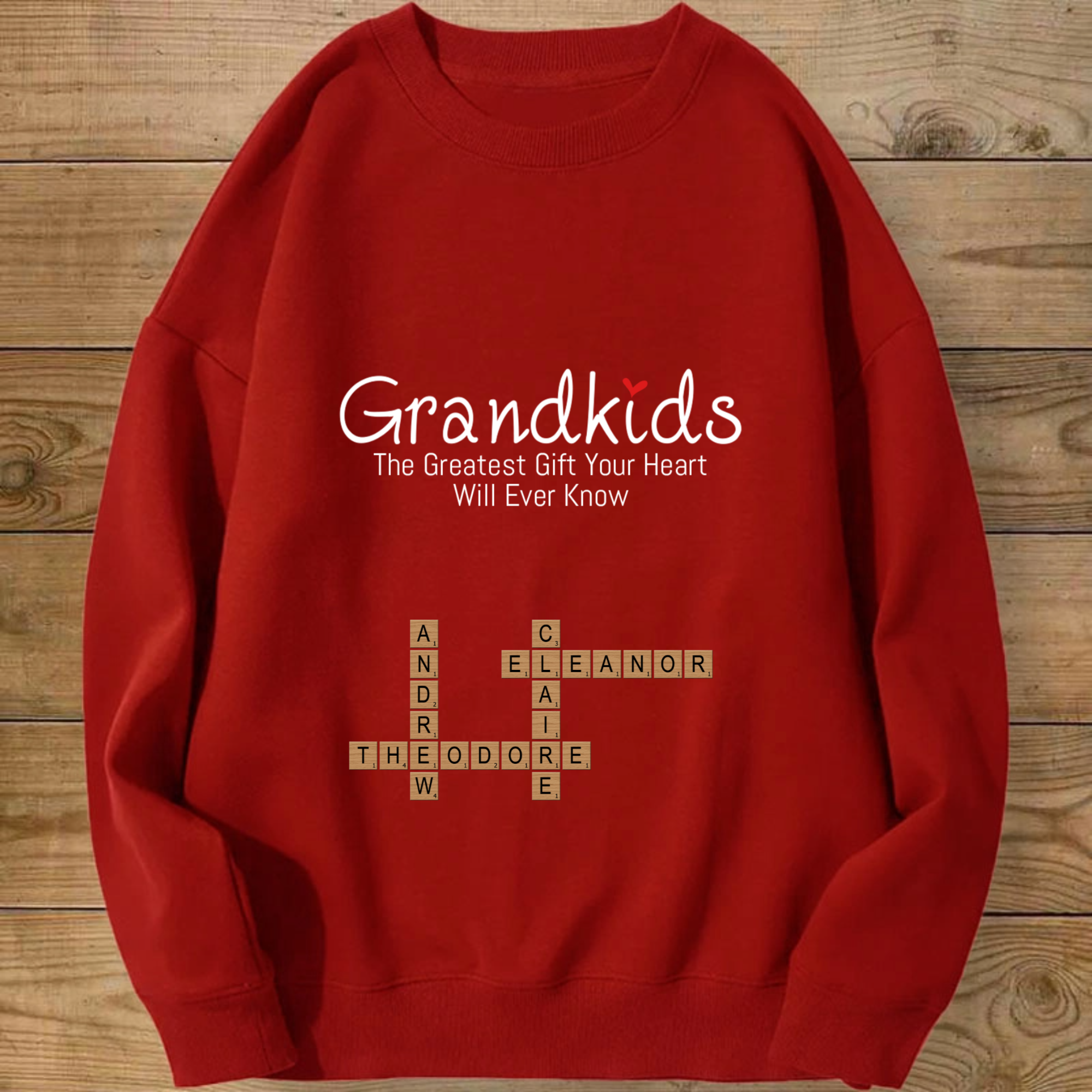 Grandkids Make Life More Grand Personalized Sweatshirt, Perfect for Valentine’s Day, Family Reunions, Grandparents Day