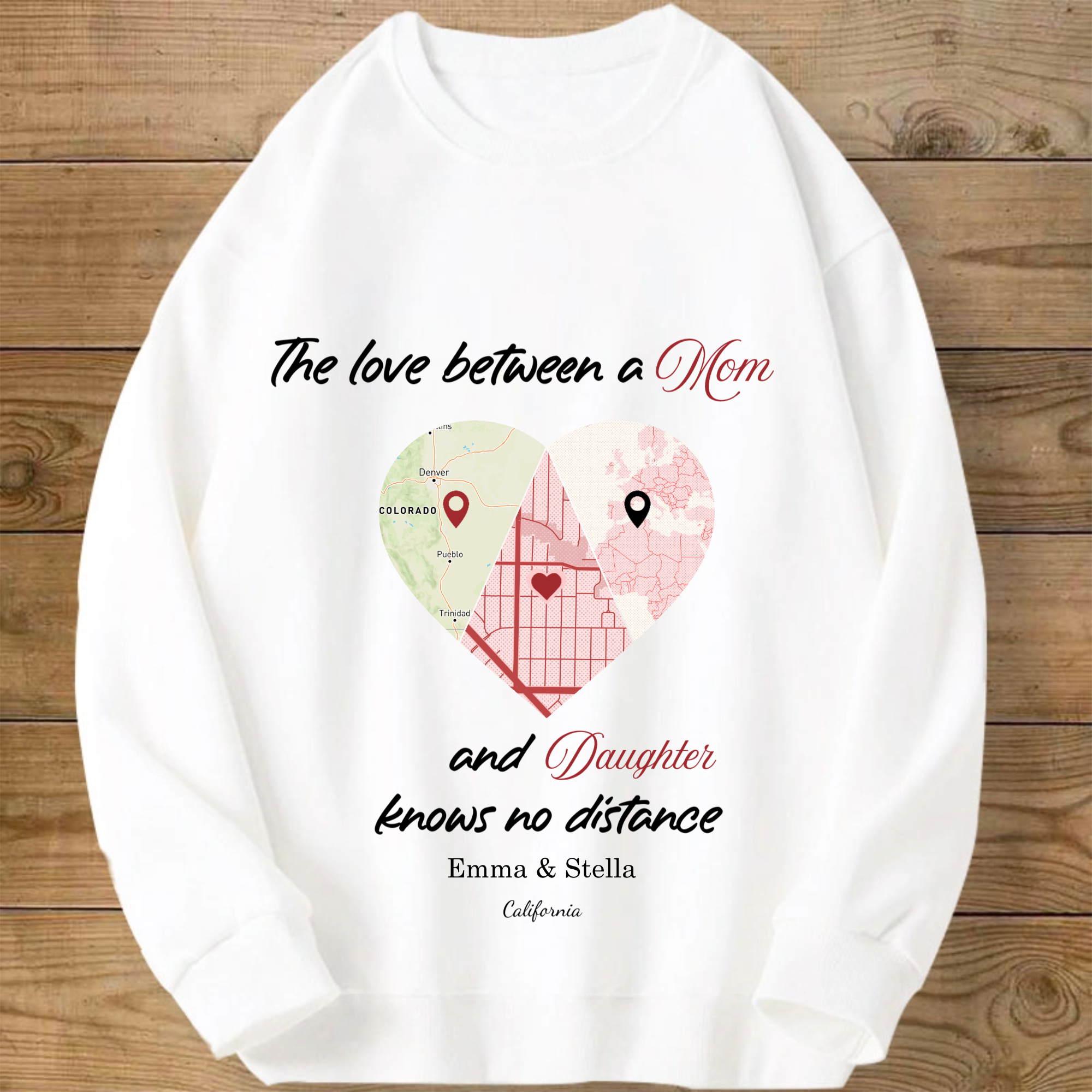 Love That Knows No Distance Sweatshirt, Unisex Gift for Mom, Dad, Couple, Family, Perfect for Mother's Day, Father's Day, Family Bonding