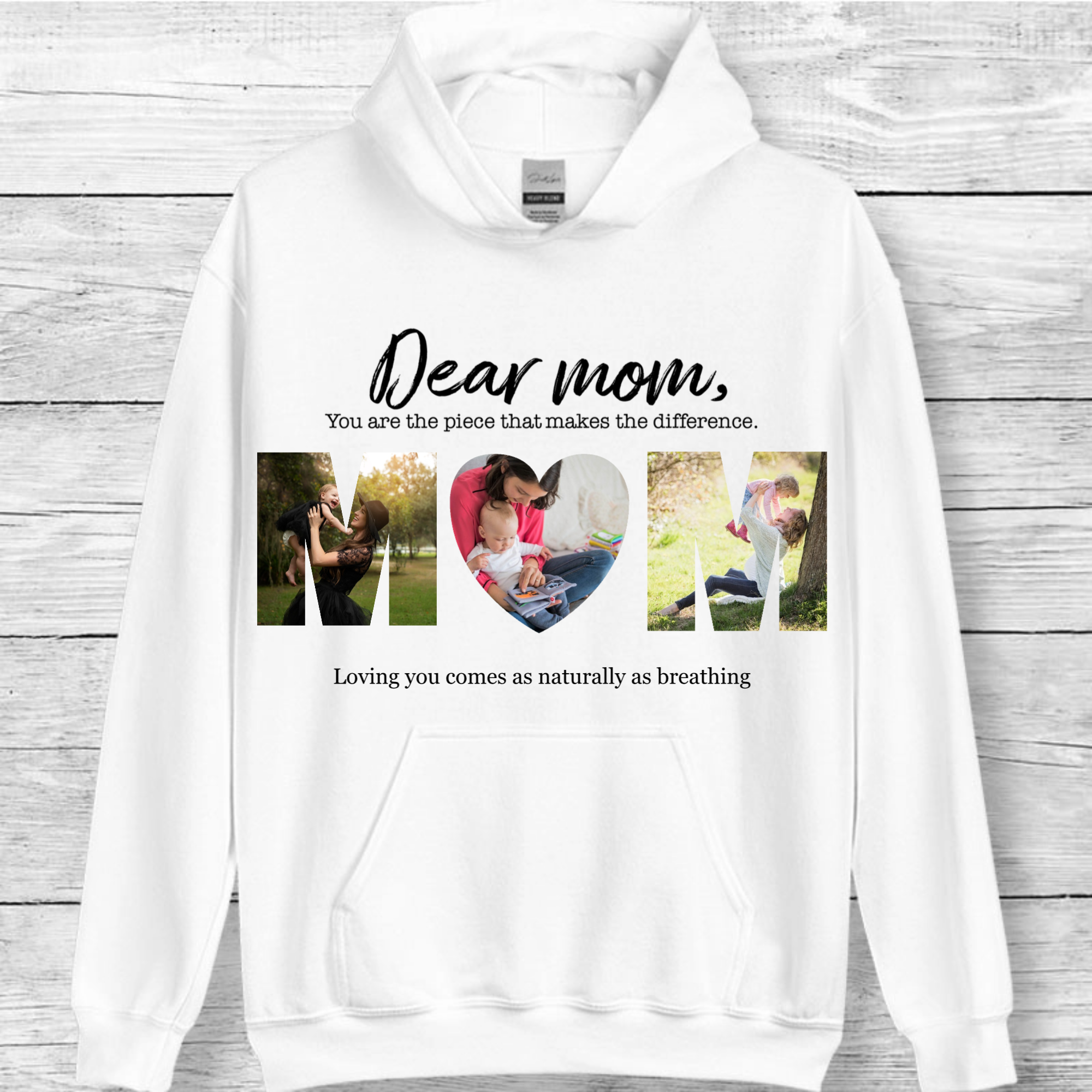 Personalized Mom Photo Hoodie, Custom Picture Gift for Mother's Day, Birthday, Unisex Fit
