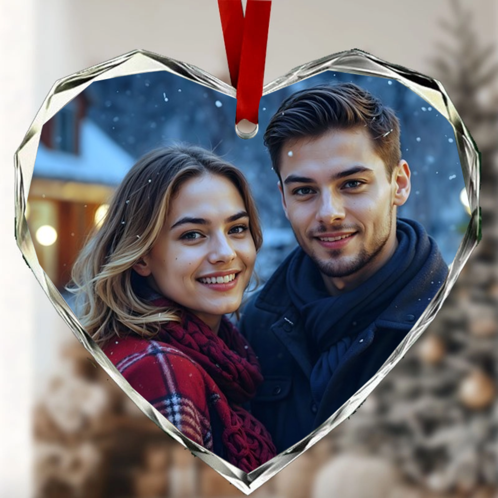 Christmas/Wedding/Birthday/Anniversary Personalized Crystal Heart Ornament Perfect Keepsake Gift for Forever Loved