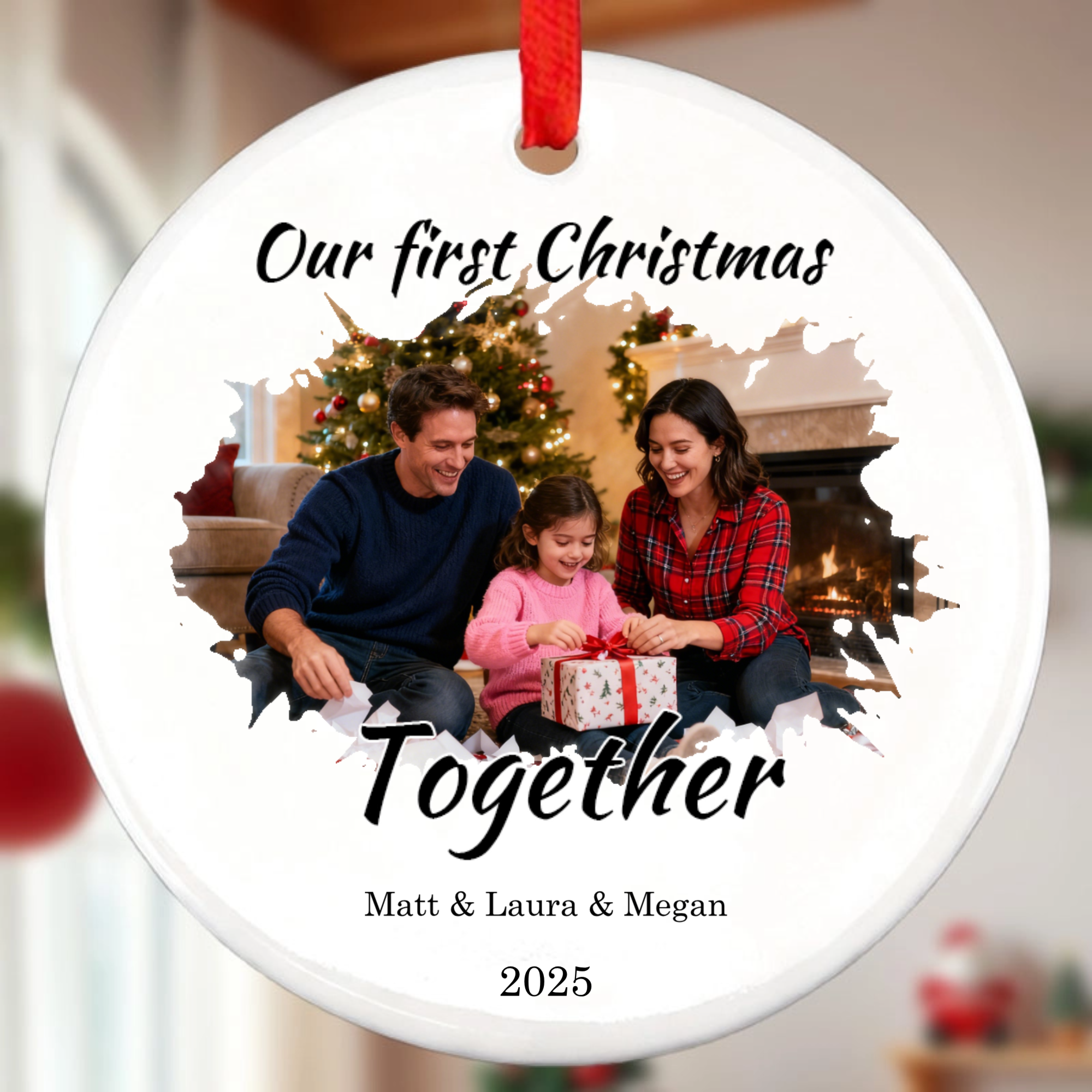 Custom Photo Our First Christmas Together Ornament, Christmas Gift For Husband Wife, Anniversary, First Christmas