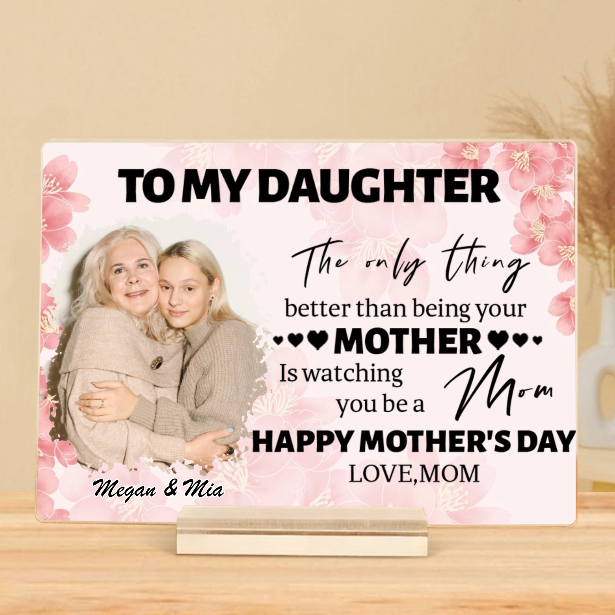 Personalized Watching You Be a Mom Plaque, Gift for Mothers, Daughters, Perfect for Mother‘s Day, Family Celebration