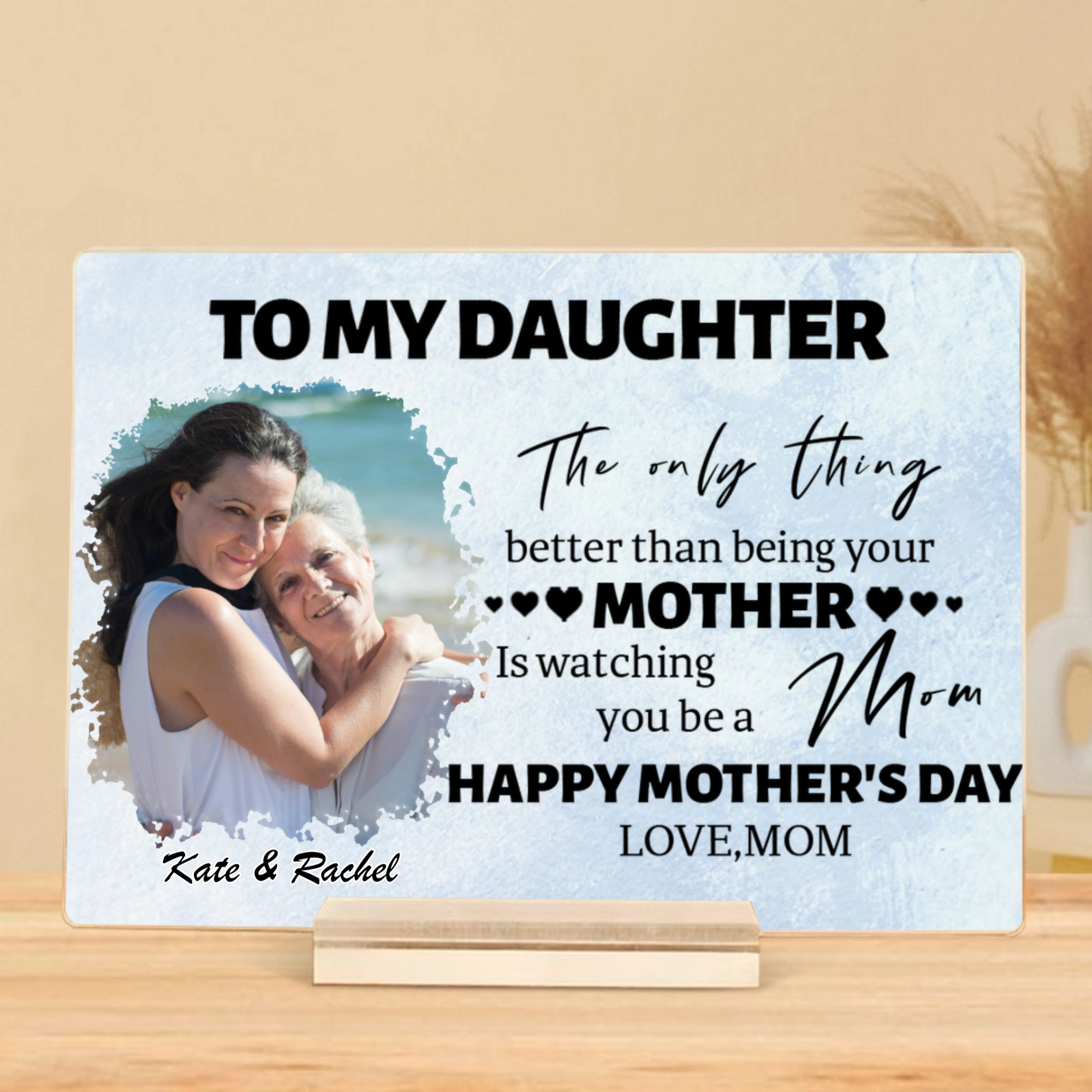 Personalized Watching You Be a Mom Plaque, Gift for Mothers, Daughters, Perfect for Mother‘s Day, Family Celebration