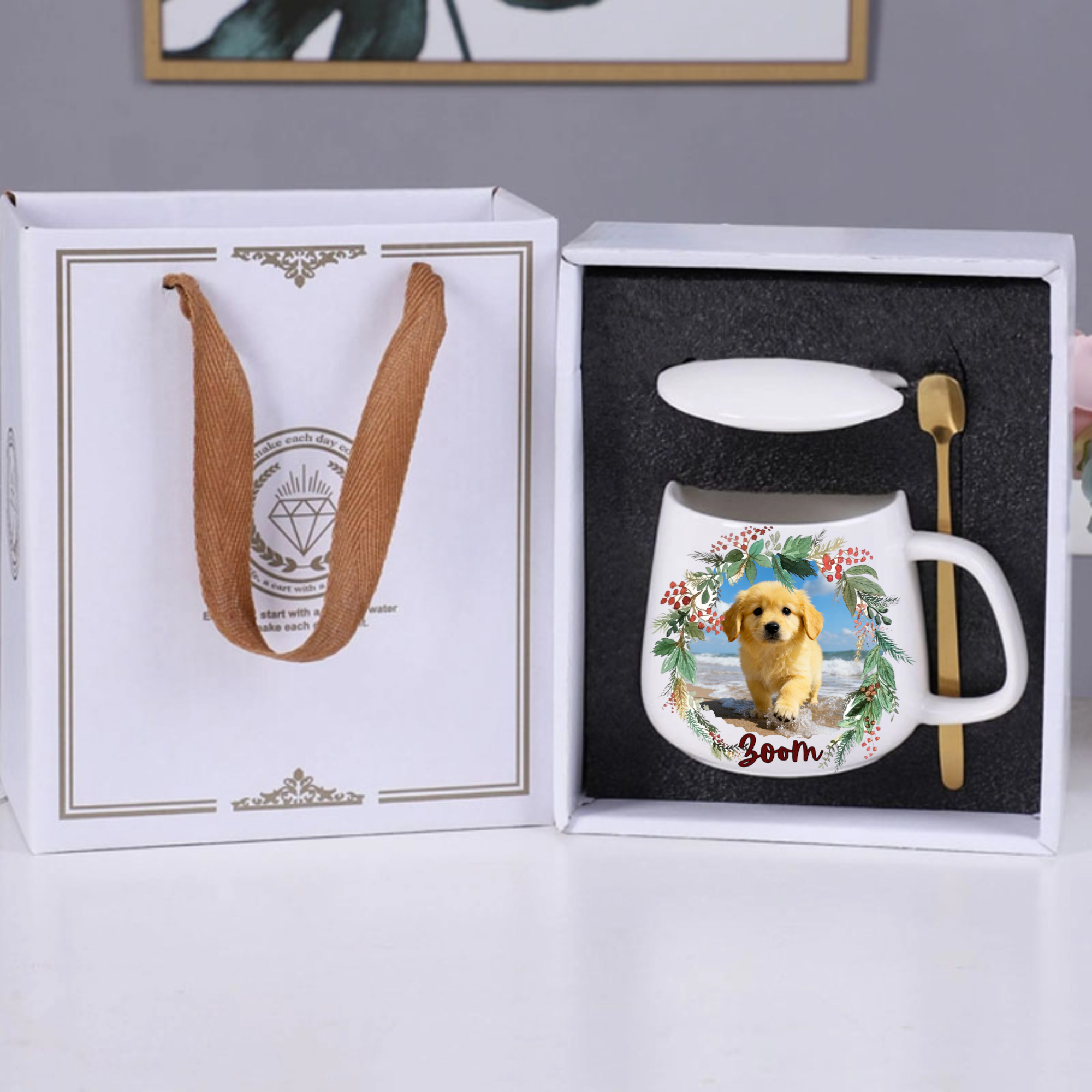 Pet Photo Mug Gift Set, Complete Gift for Pet Lovers, Perfect for Pet Birthday, Christmas Celebration