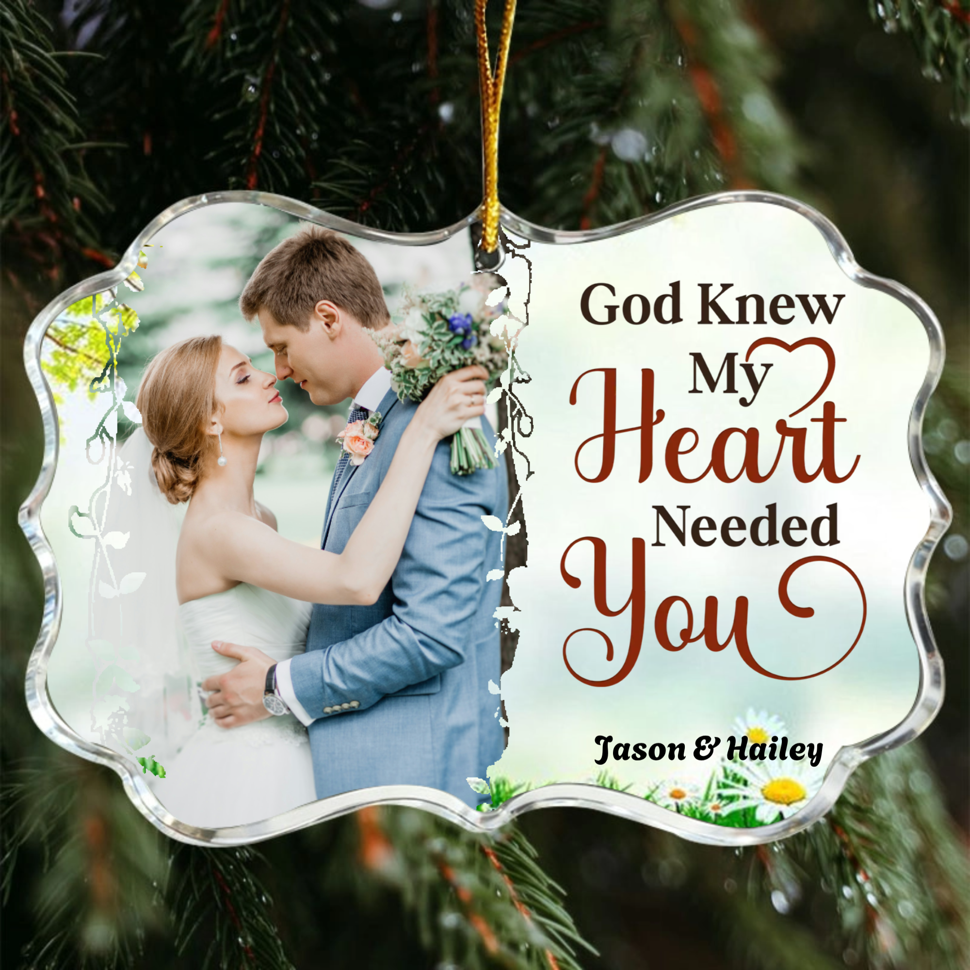 Personalized Ornaments for Loved Ones, Romantic Gift for Couples, Wedding, Anniversary, Perfect for Christmas Tree, Valentine‘s Day Celebration