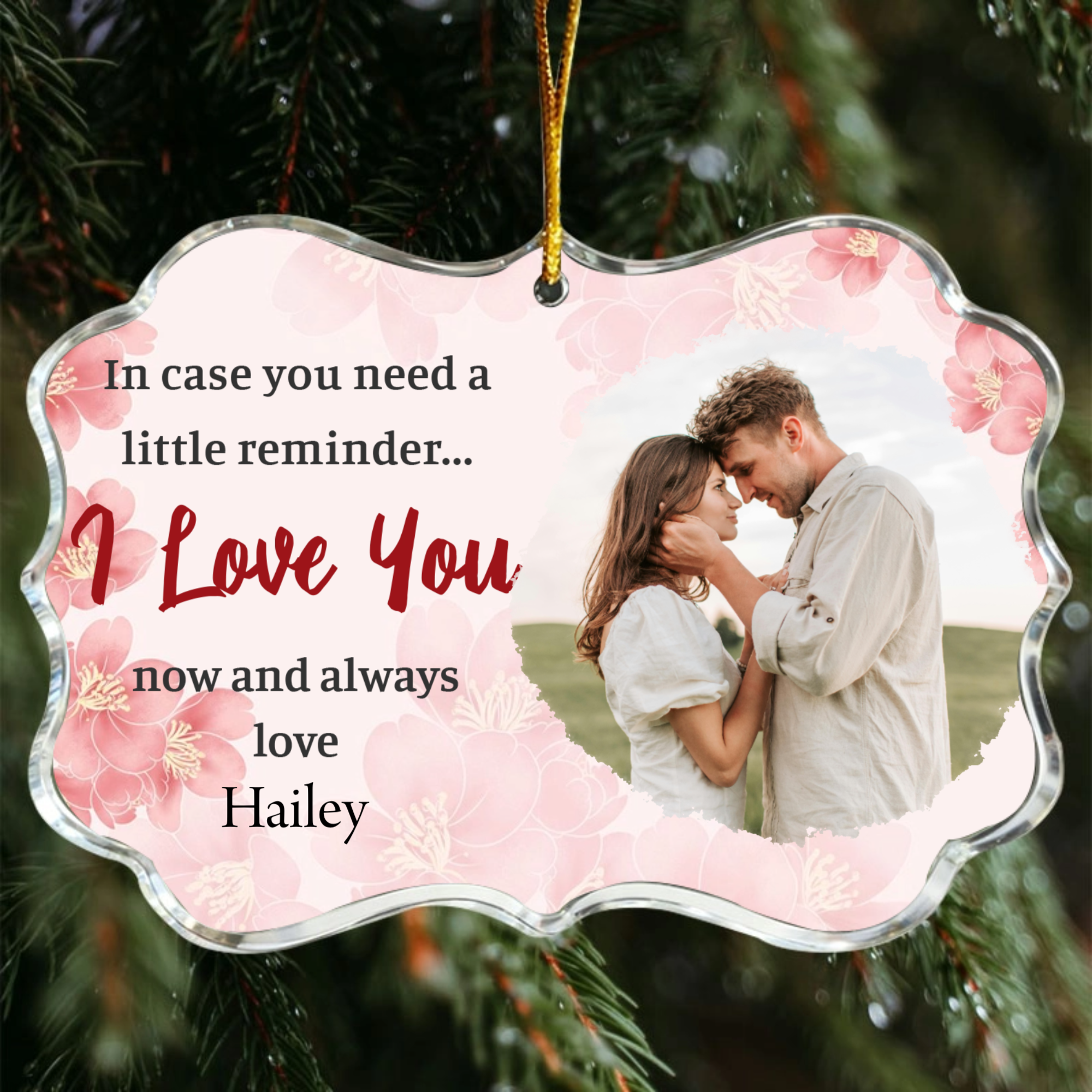 I Love You Personalized Photo Pendant, Gift for Couples, Lovers, Perfect for Valentine's Day, Anniversary, Wedding